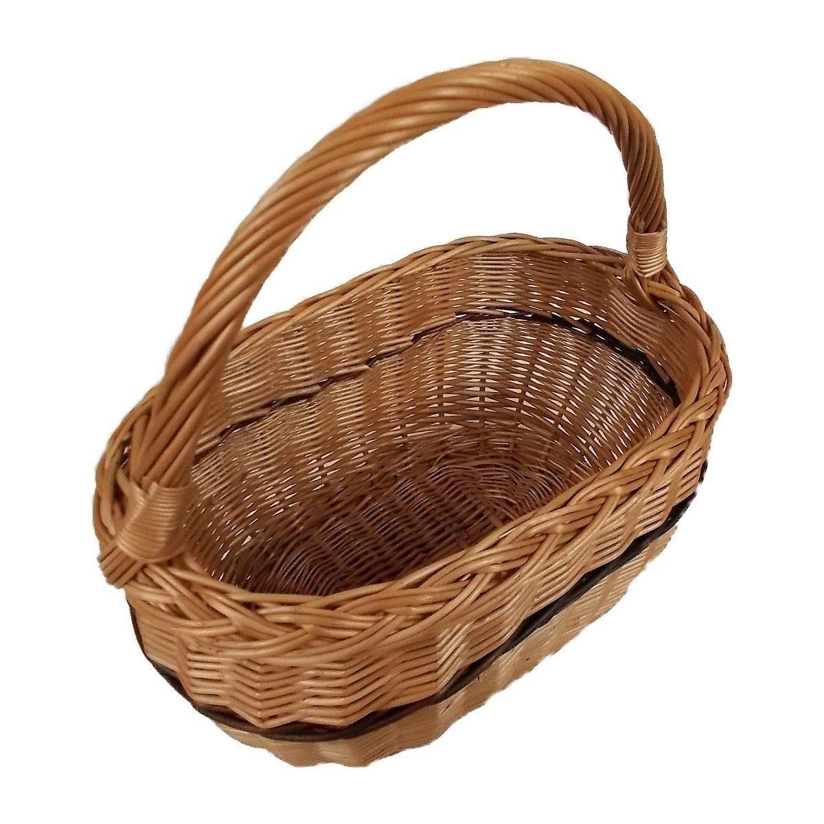 natuleo by pokuc Flaschenkorb Einkaufskorb/Autokorb aus Weide Braun Oval 42x28x43 cm