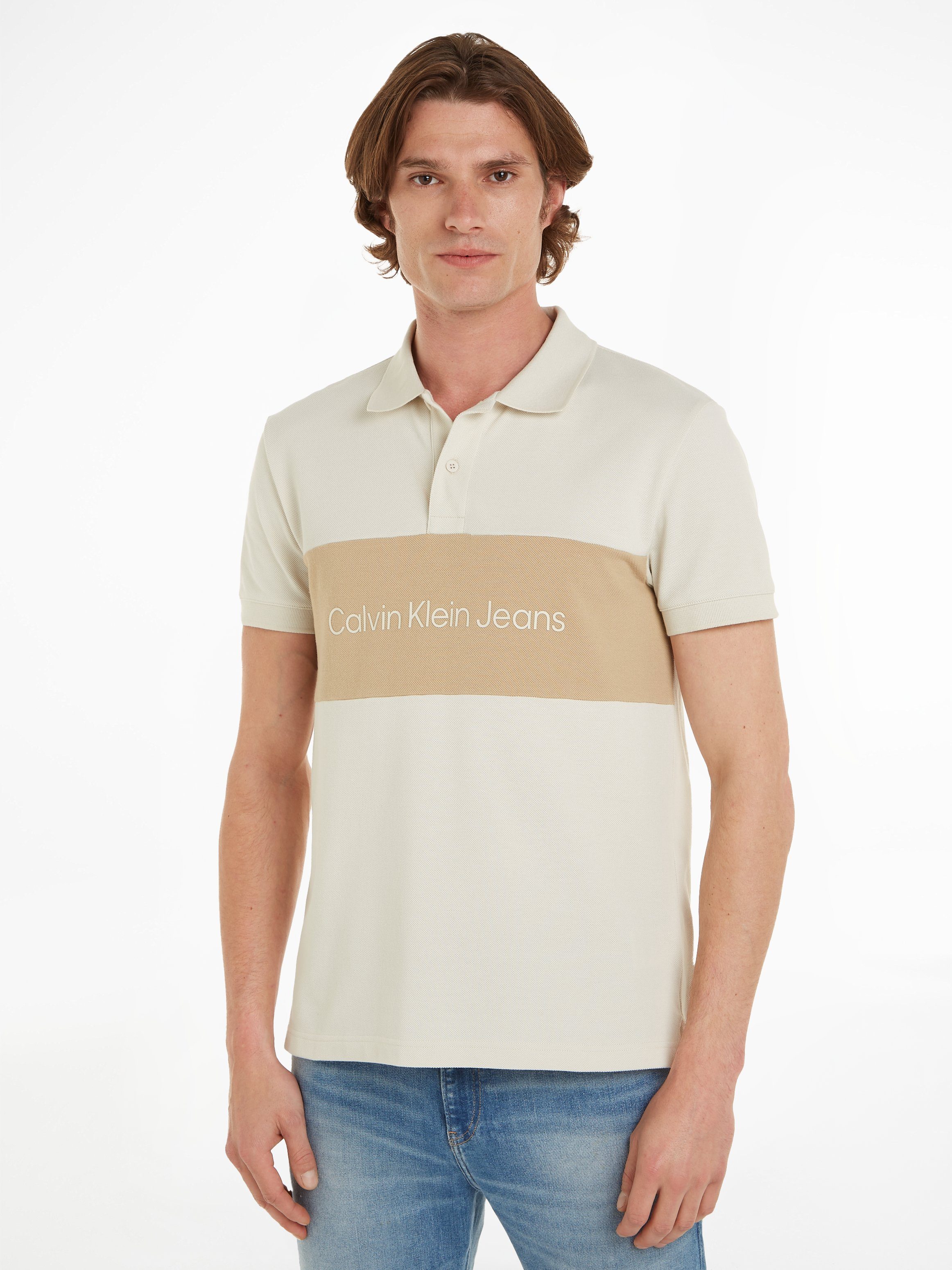 Calvin Klein Jeans Poloshirt BLOCKING POLO Eggshell | Poloshirts