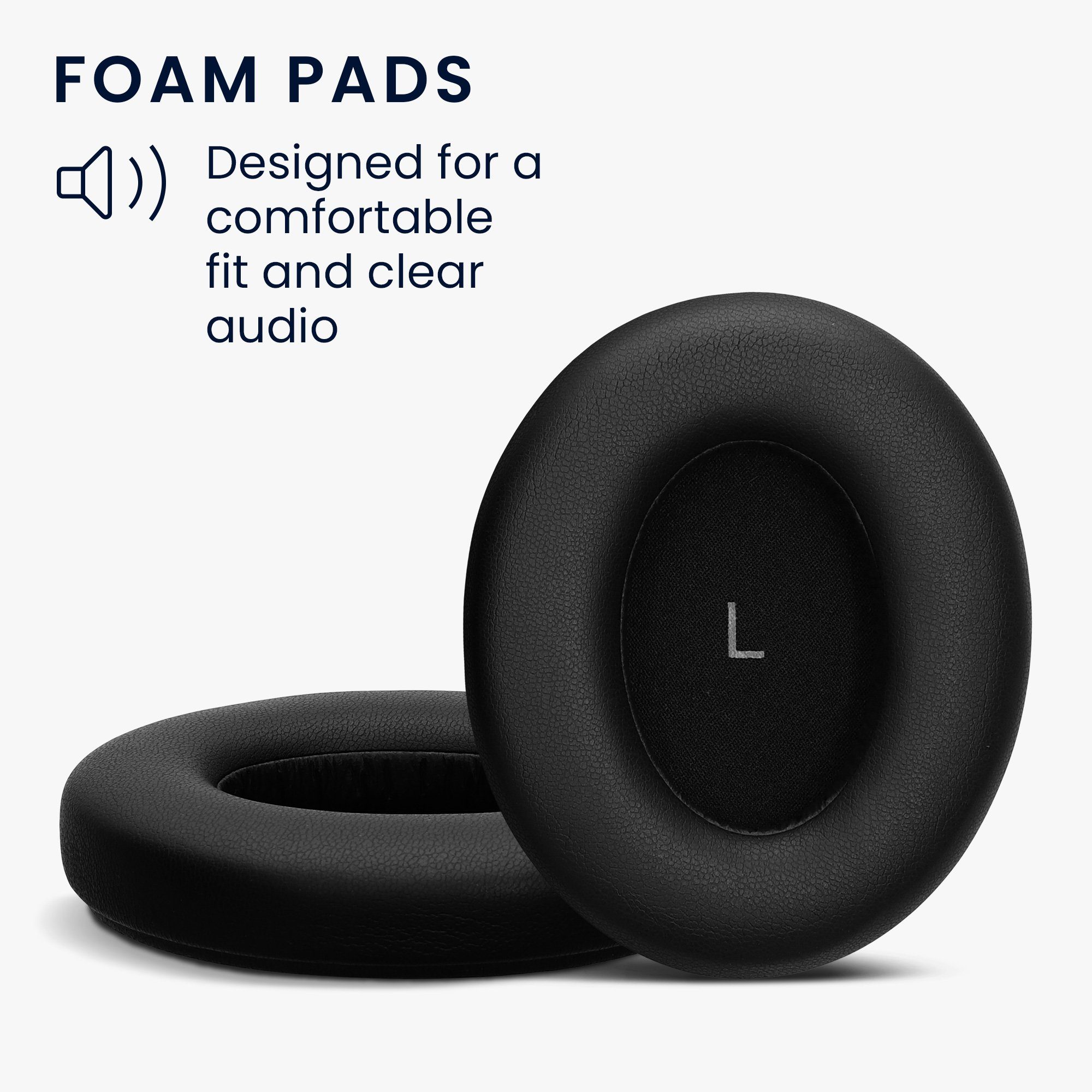 kwmobile 2x Ohr Polster für Sennheiser MOMENTUM 4 Wireless Kopfhörer (Ohrpolster Kopfhörer - Kunstleder Polster für Over Ear Headphones)
