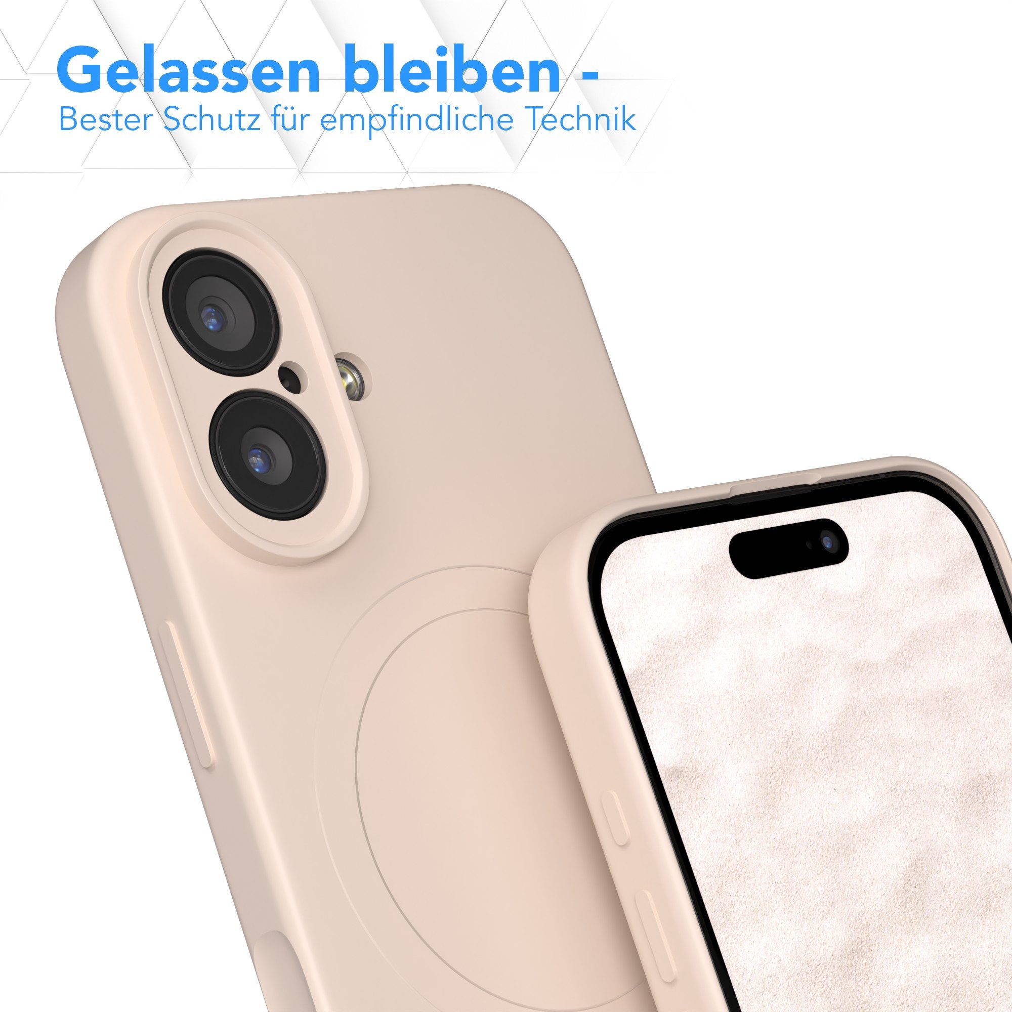 EAZY CASE Handyhülle für Apple iPhone 17 Hülle Silikon 6,3 Zoll, Schutzcase mit MagSafe Slimcover Silikonschutzhülle elastisch Taupe – Bild 4 von 5