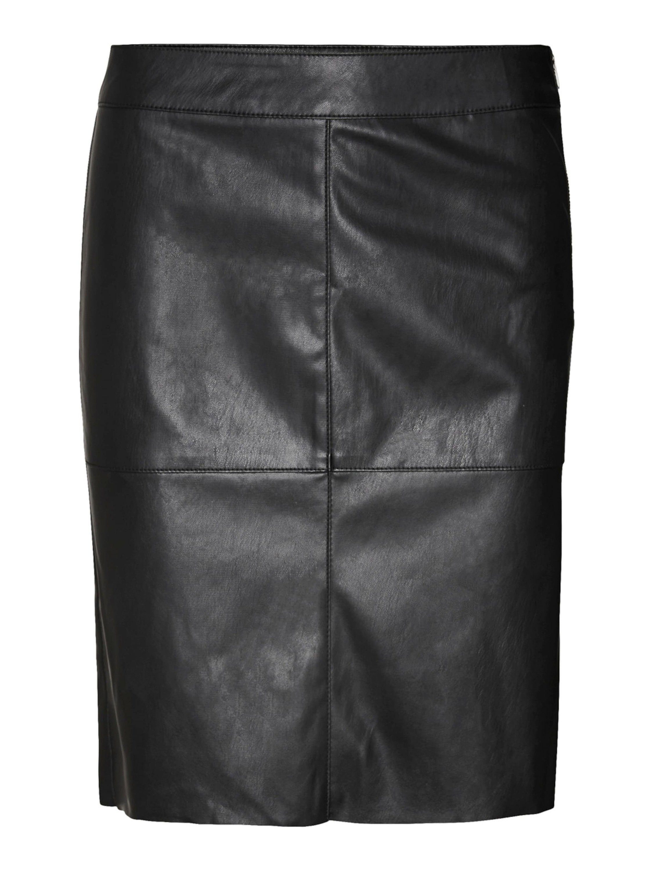 Vero Moda Lederimitatrock VMOLYMPIA HR SHORT PL SKIRT, Seitlicher  Reißverschluss