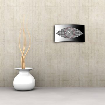 dixtime Wanduhr Digital Art grau Designer Wanduhr modernes Wanduhren Design leise (Einzigartige 3D-Optik aus 4mm Alu-Dibond)