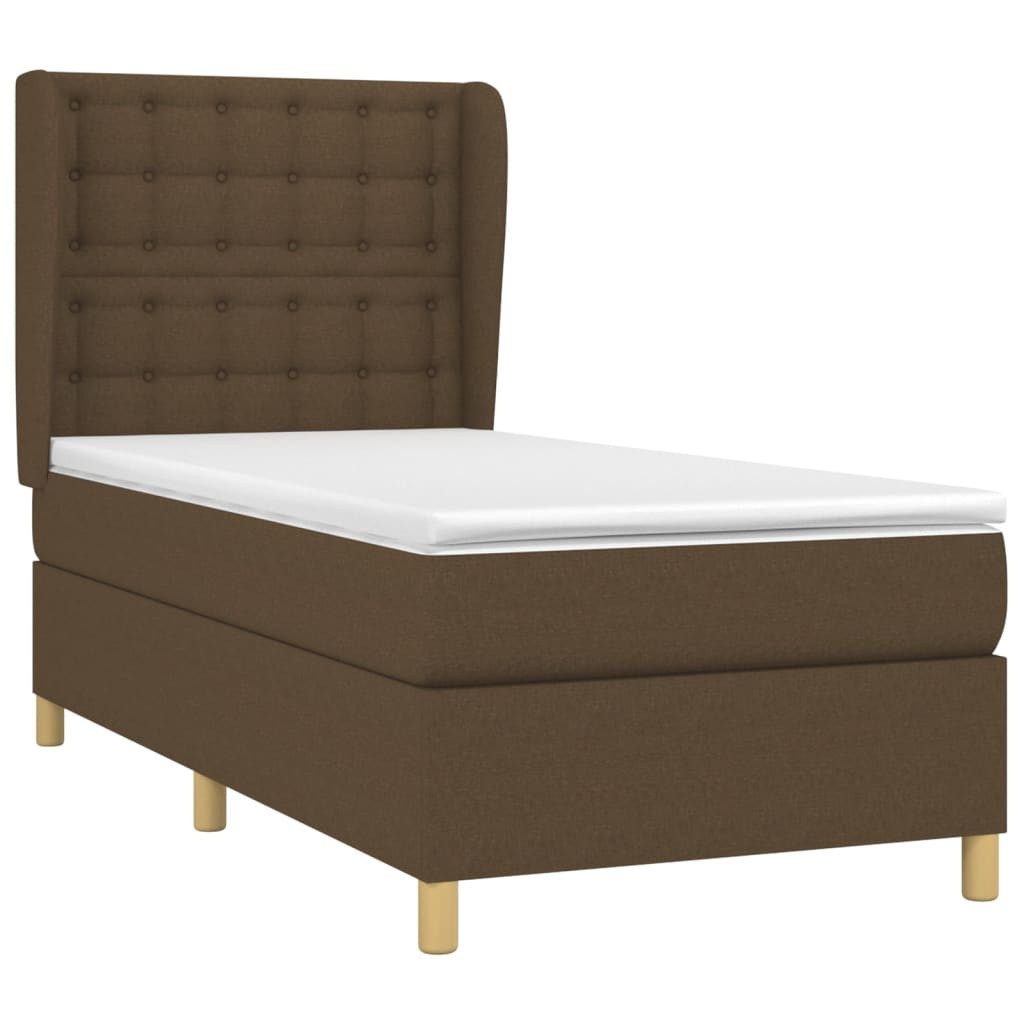 Bett Boxspringbett mit Matratze Dunkelbraun 80x200 cm Stoff