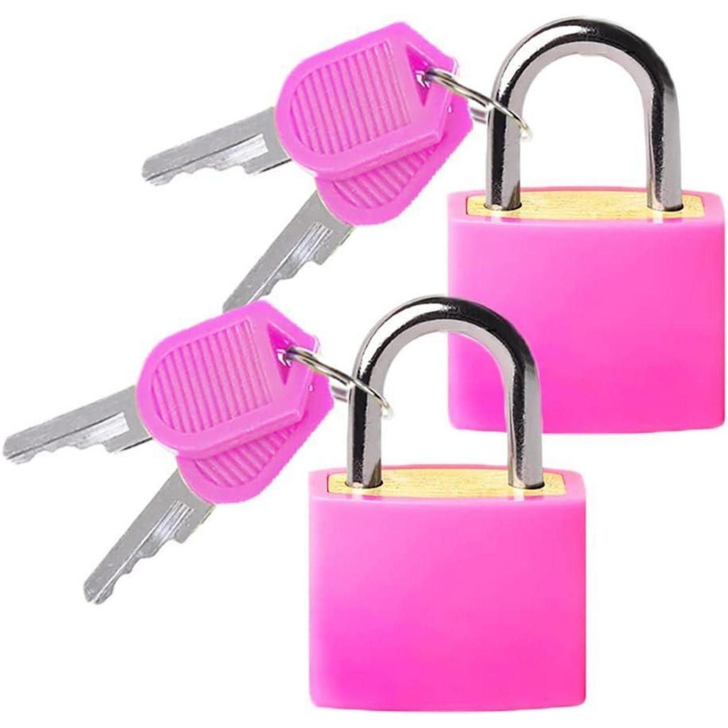 LuxusKollektion Vorhängeschloss Kofferschloss Schlüssel Vorhängeschloss Gepäck Mini 2 Stück Rosa