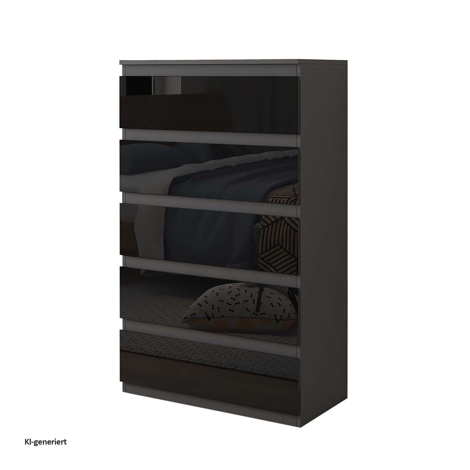 HTI-Living Kommode Kommode Kenji 5 Schubladen Hochglanz (Stück, 1 St., 1 Kommode), Sideboard