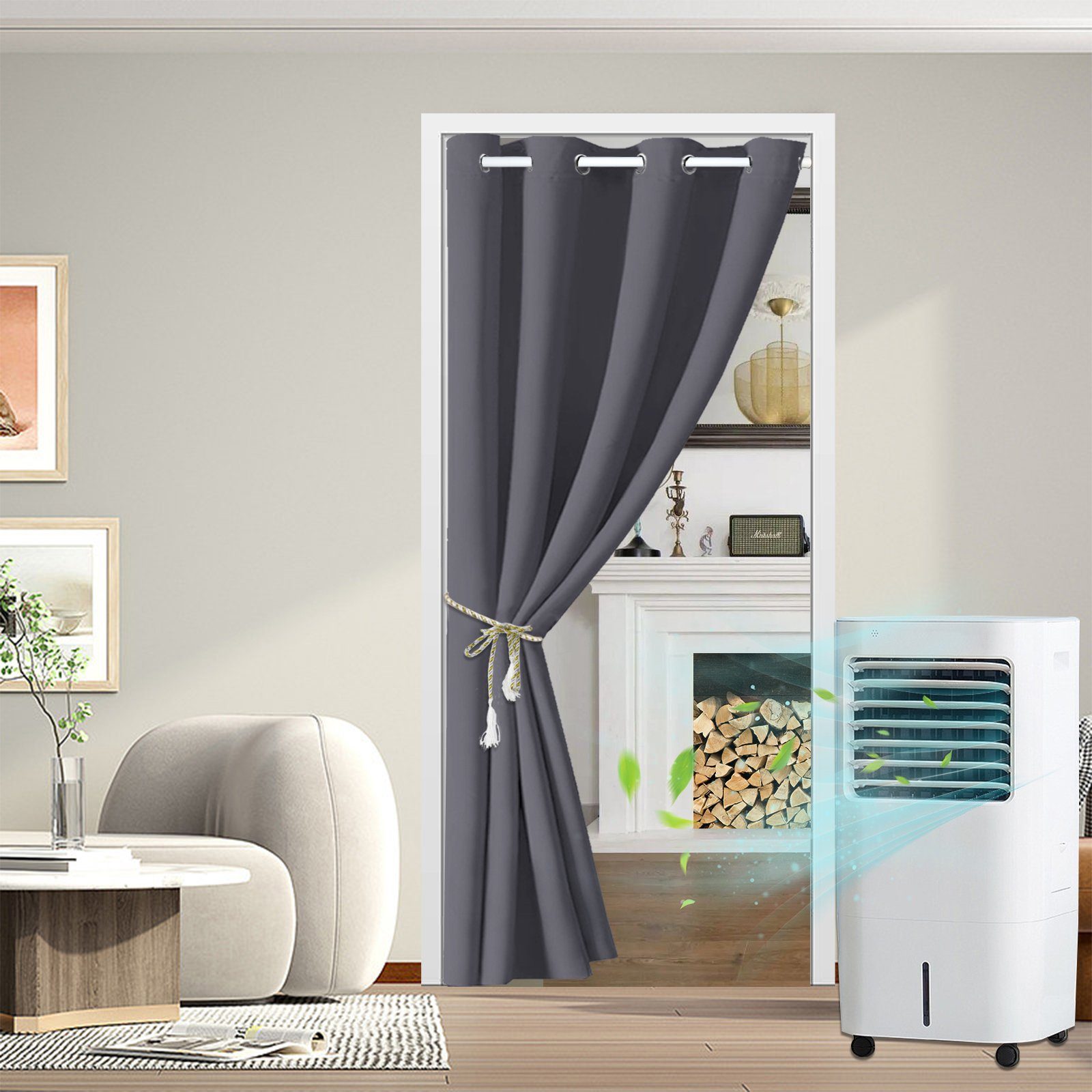 Rosnek Türvorhang Verdunkelung Thermo Türvorhang, Schlafzimmer Wohnzimmer G günstig online kaufen