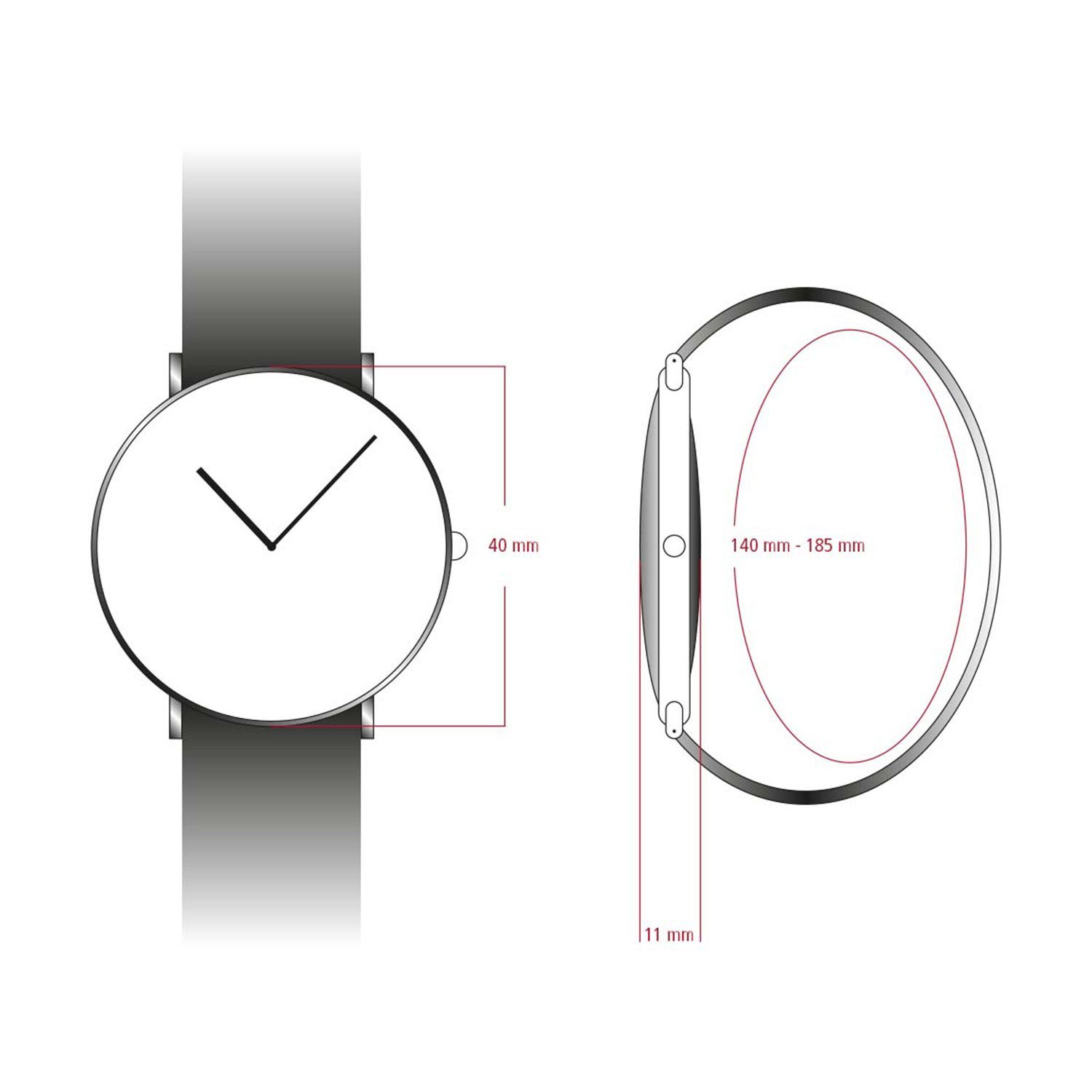 Dugena Quarzuhr Herrenuhr 4461070 Vento, Quarz, weißes Zifferblatt, Edelstahl, Saphirglas