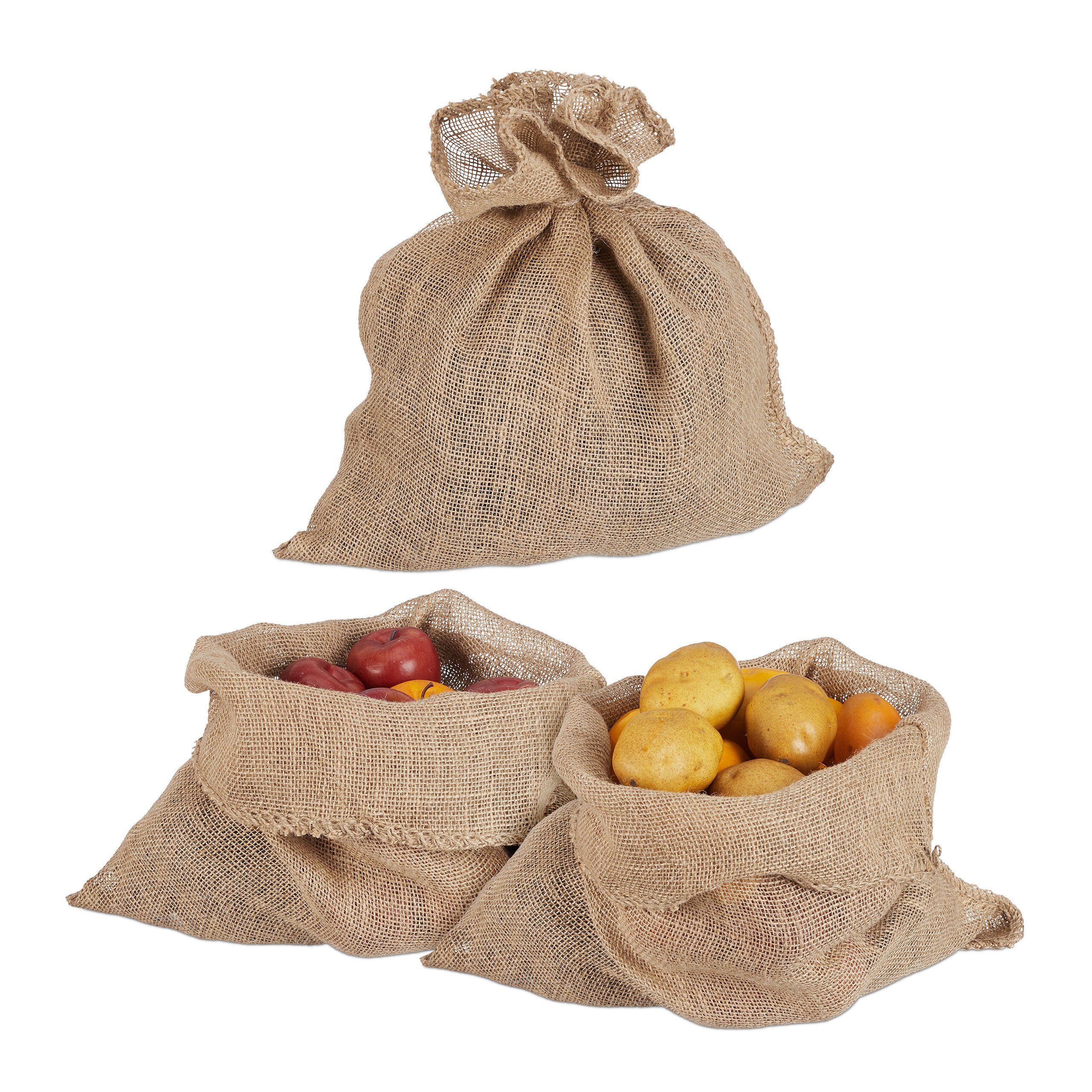 relaxdays Gartensack Jutesack 3er Set