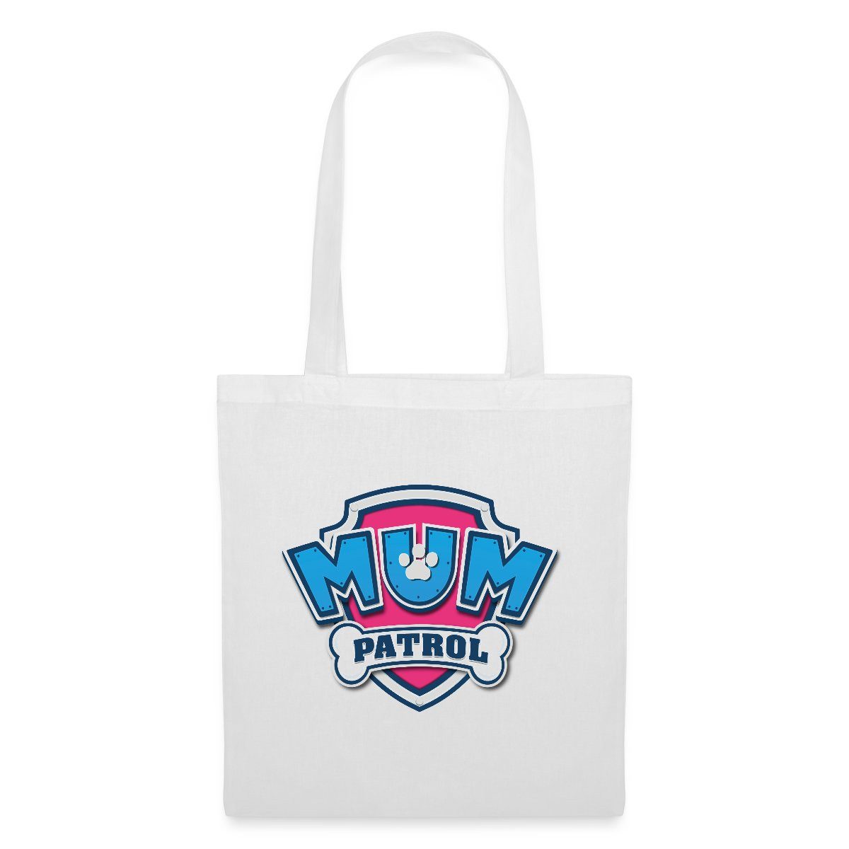 Spreadshirt Henkeltasche Paw Patrol Mum Patrol Muttertag Mama Karneval Stoffbeutel (1-tlg)