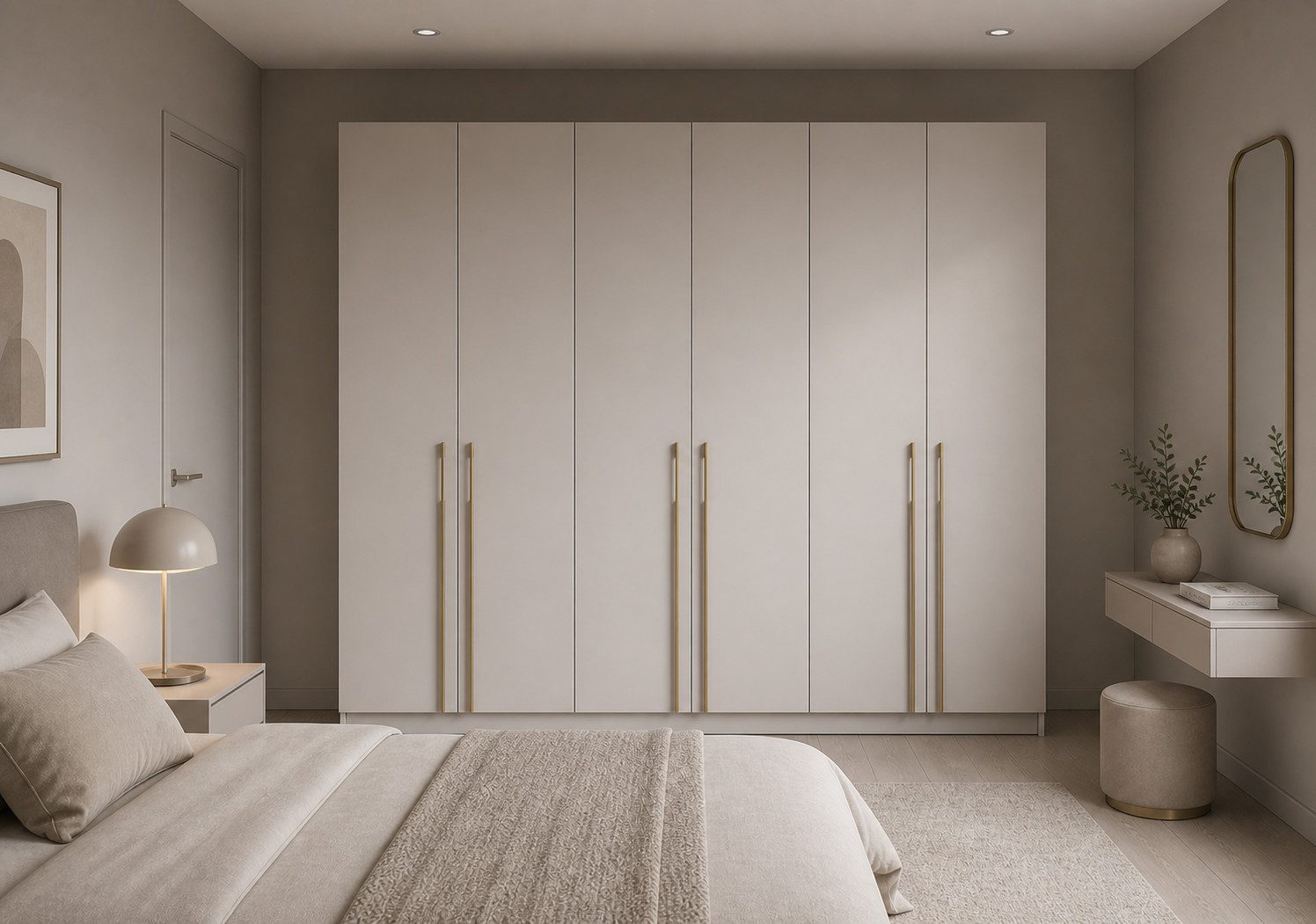 MOEBLO Drehtürenschrank Glamy 6D (Moderner 6-türiger Kleiderschrank mit viel Stauraum, vier Kleiderstangen, Einlegeböden – Ideal für Schlafzimmer, Ankleidezimmer, Schrank Garderobe Drehtürenschrank) (BxHxT): 230 cm x 210 cm x 57 cm