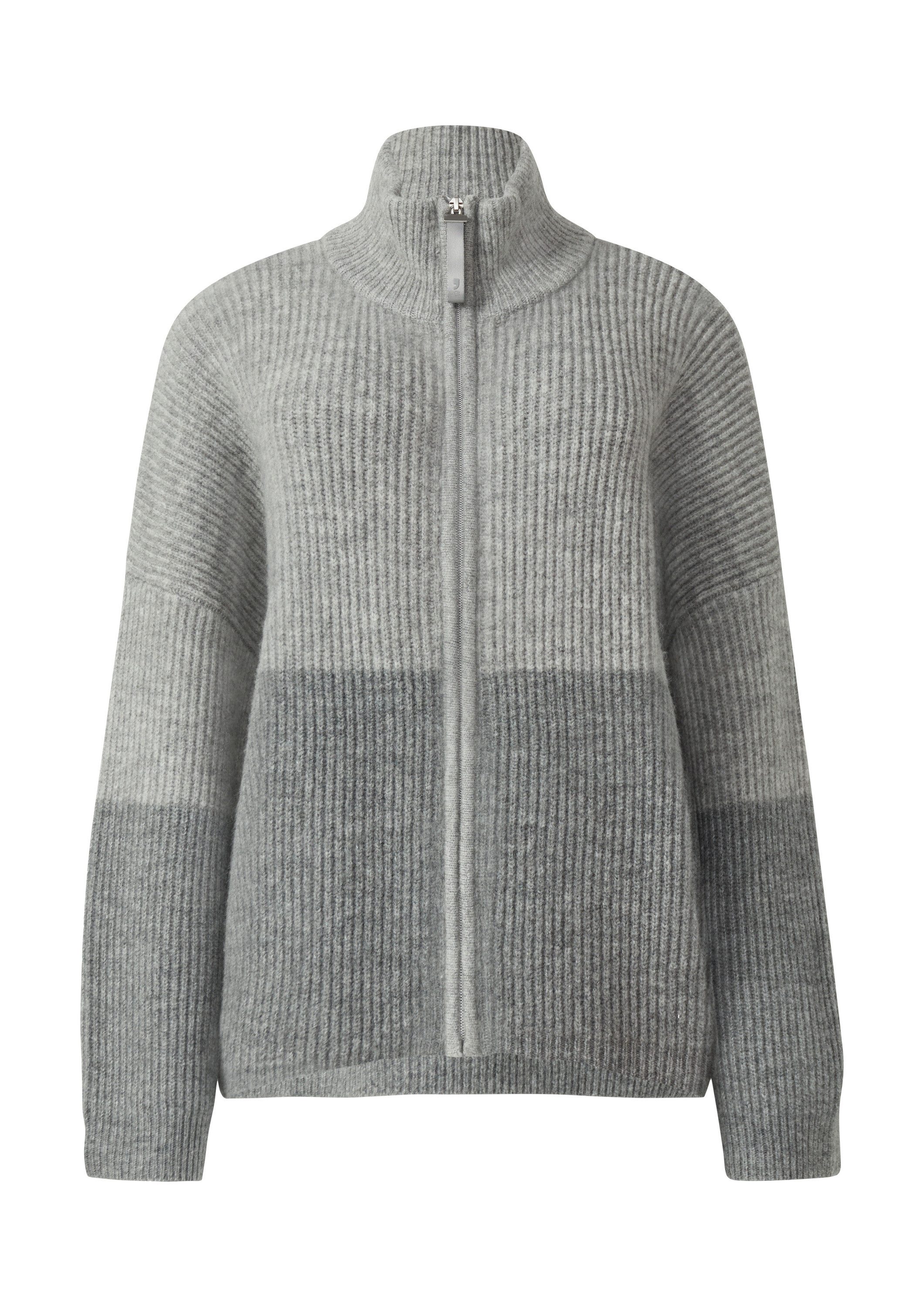 comma Cardigan Strickjacke Wollmix-Cardigan in Grautönen günstig online kaufen
