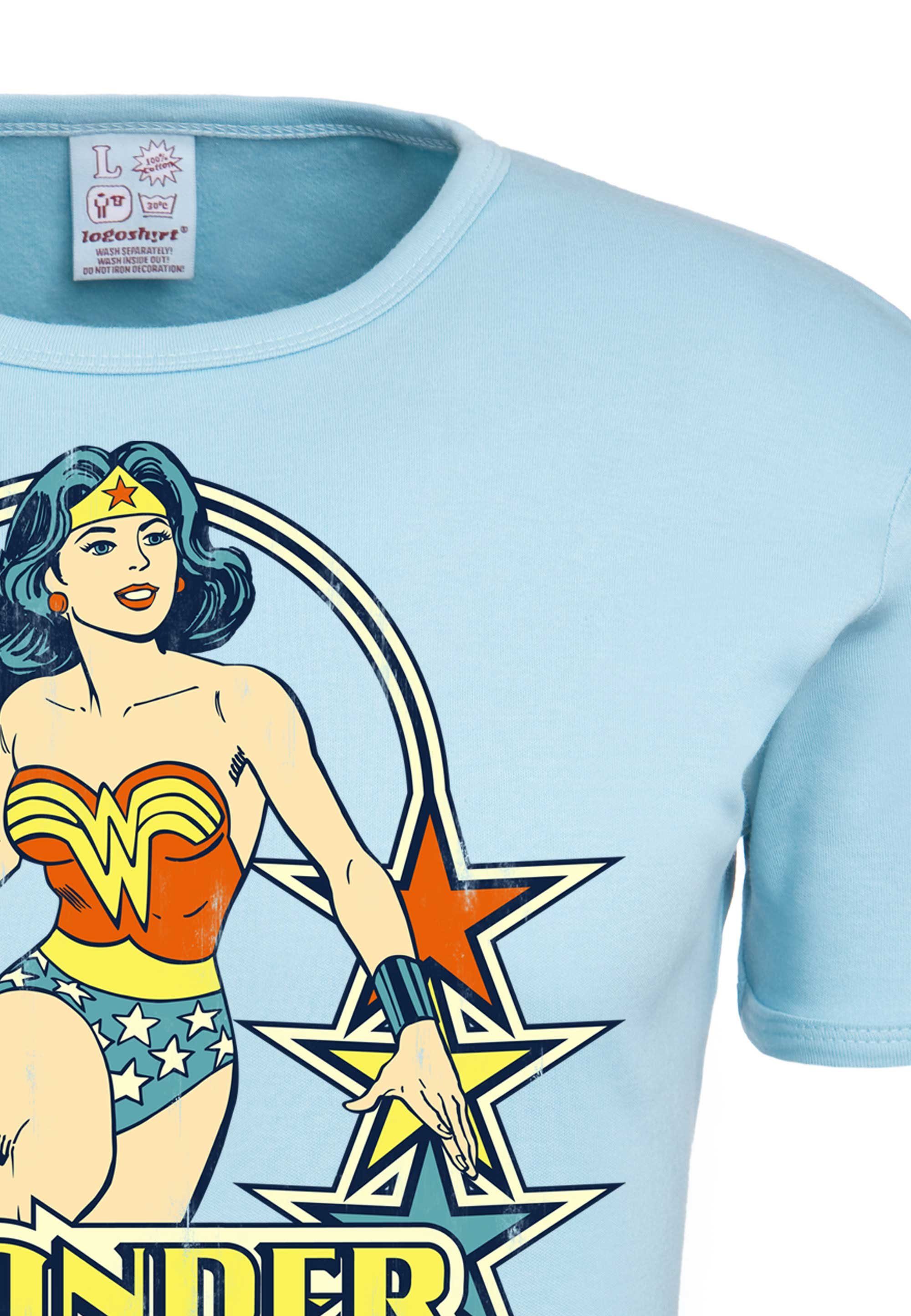 LOGOSHIRT T-Shirt Wonder Woman mit trendigem Retro-Print