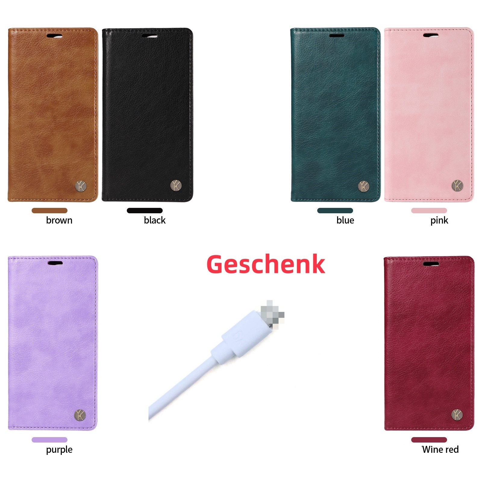 trends for living Handyhülle Leder Hülle Case Cover Tasche für VIVO Modelle Klapphülle Magnet