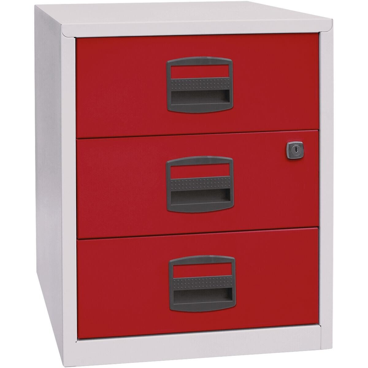 Bisley Home Beistellschrank PFA Schrank aus Stahl, 3 Schubladen, ohne Sockel, A4