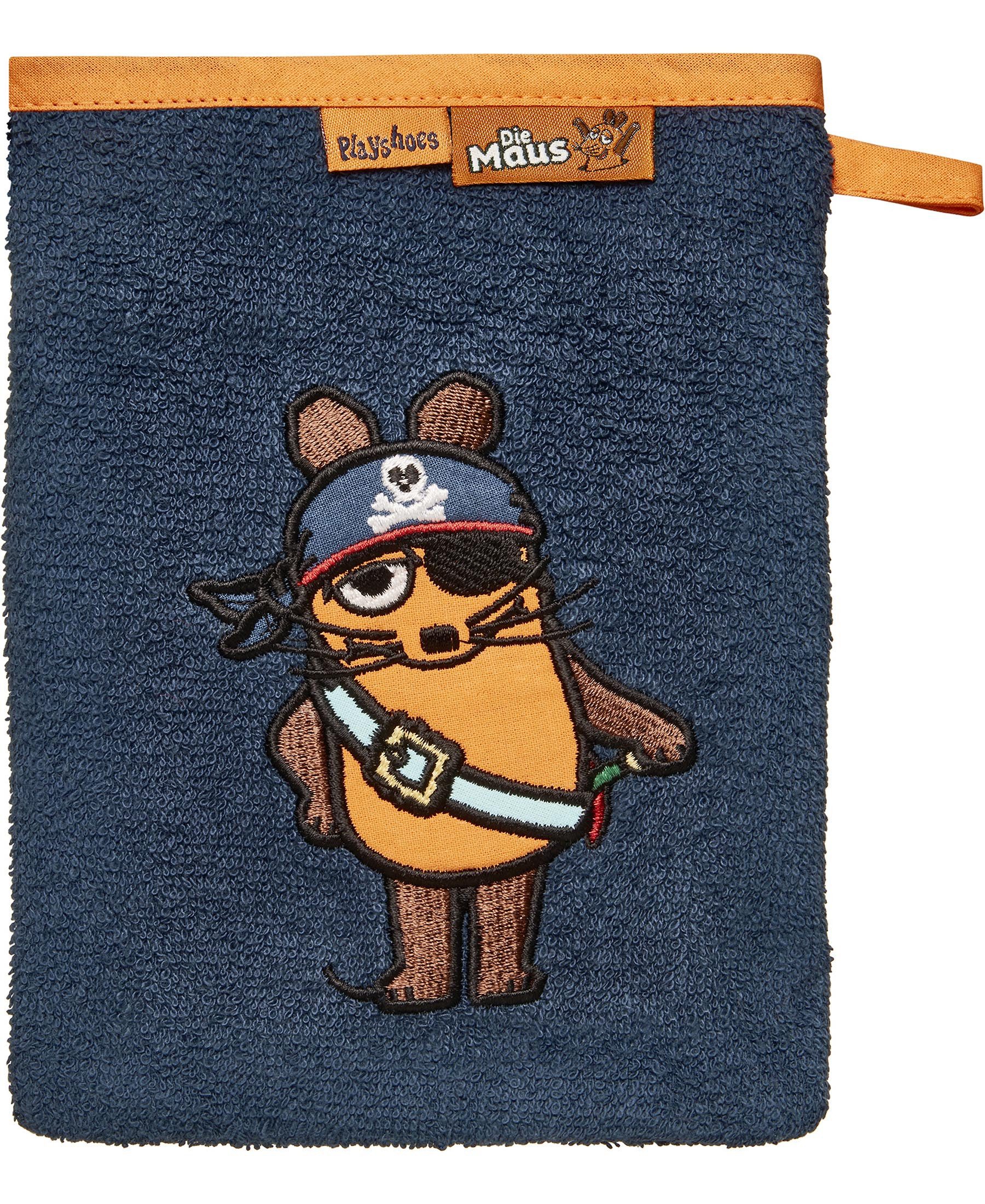 Playshoes Waschhandschuh Frottee-Waschhandschuh DIE MAUS Pirat