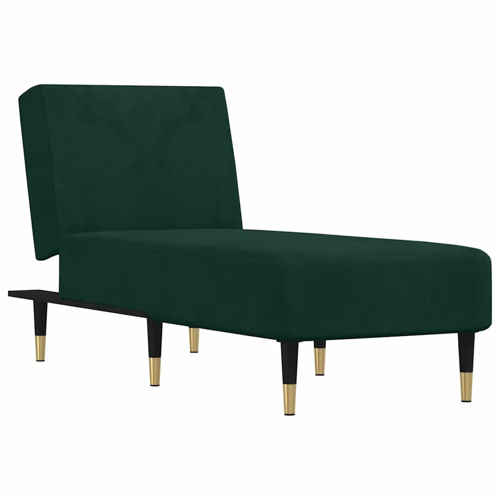 vidaXL Chaiselongue Chaiselongue Dunkelgrün Samt, 1 Teile