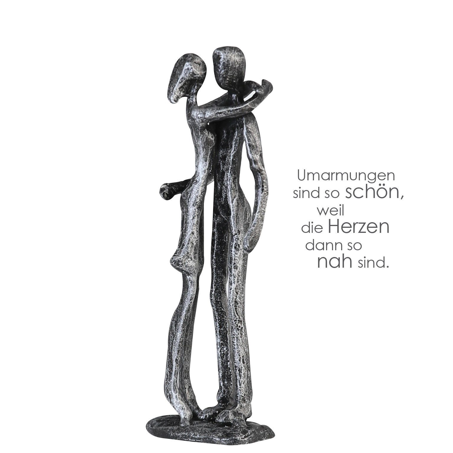 x Dekofigur Skulptur 6cm Couple silber GILDE GILDE 18cm B. - H. -