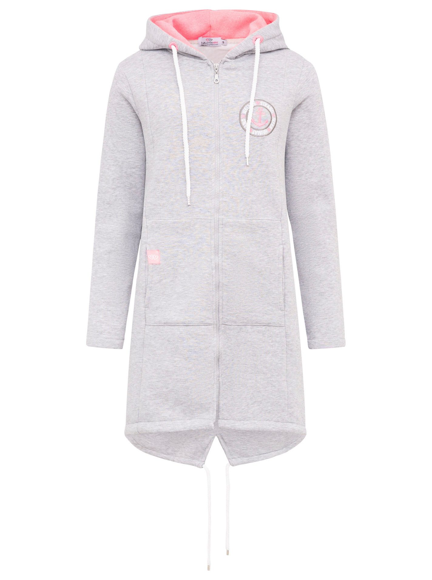 Zwillingsherz Jerseymantel "Anker & Strandglück" mit Ankermotiv gestickt, T günstig online kaufen