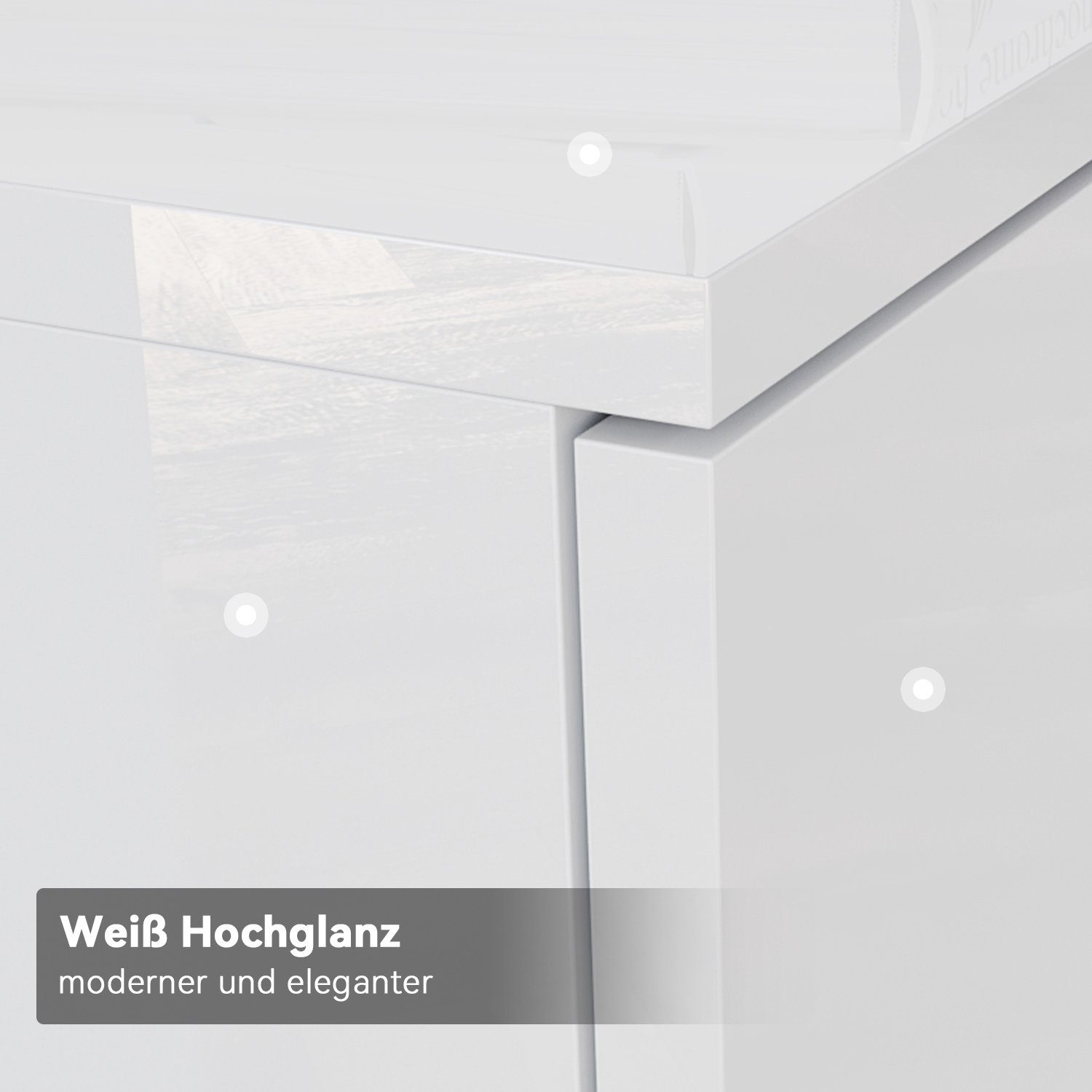 SONNI Lowboard TV Schrank TV Board Lowboard Hängend Weiß, TV Schrank – Bild 5 von 5