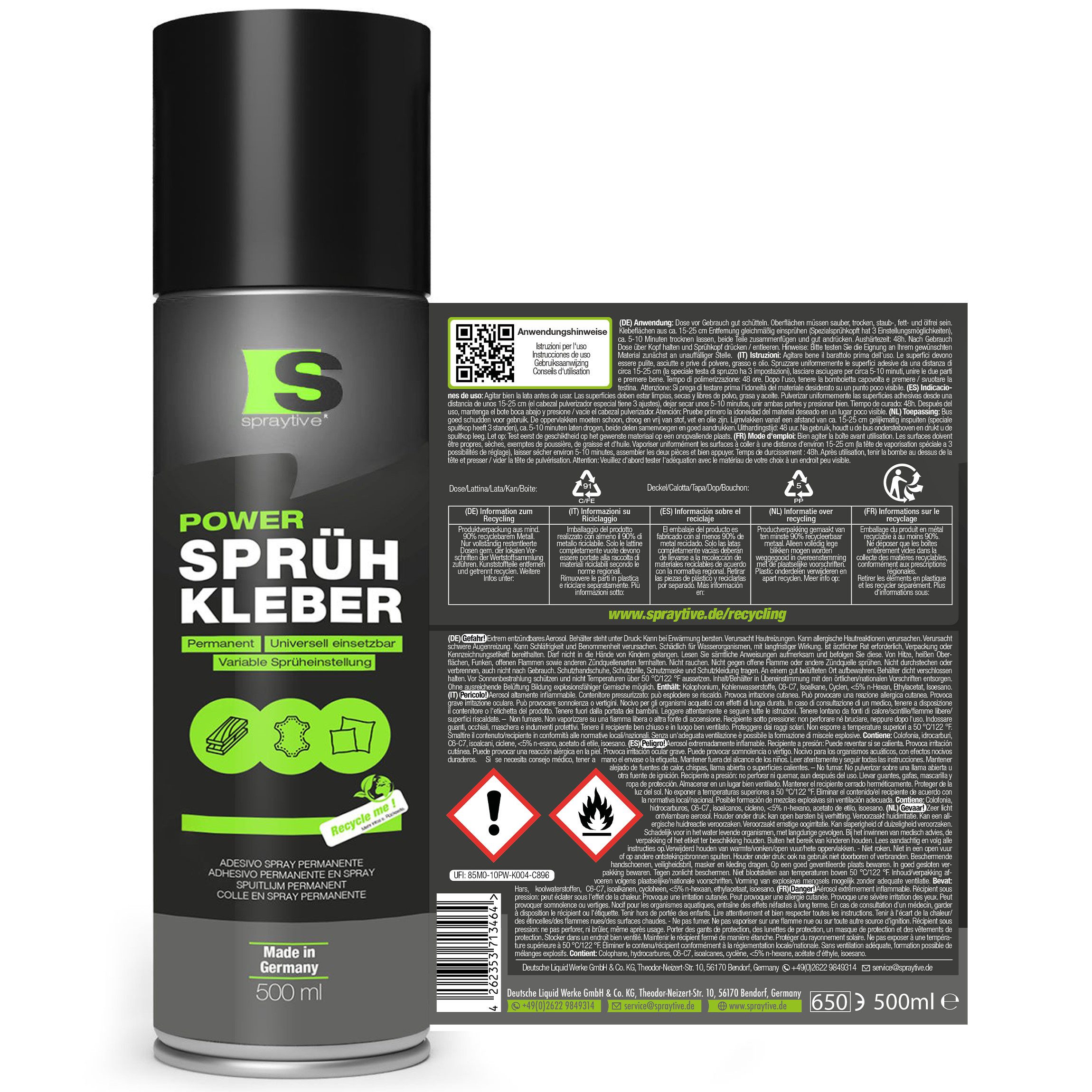 Spraytive Sprühkleber 2x 500ml Sprühkleber – für Textilien, Vlies, Schaumst günstig online kaufen