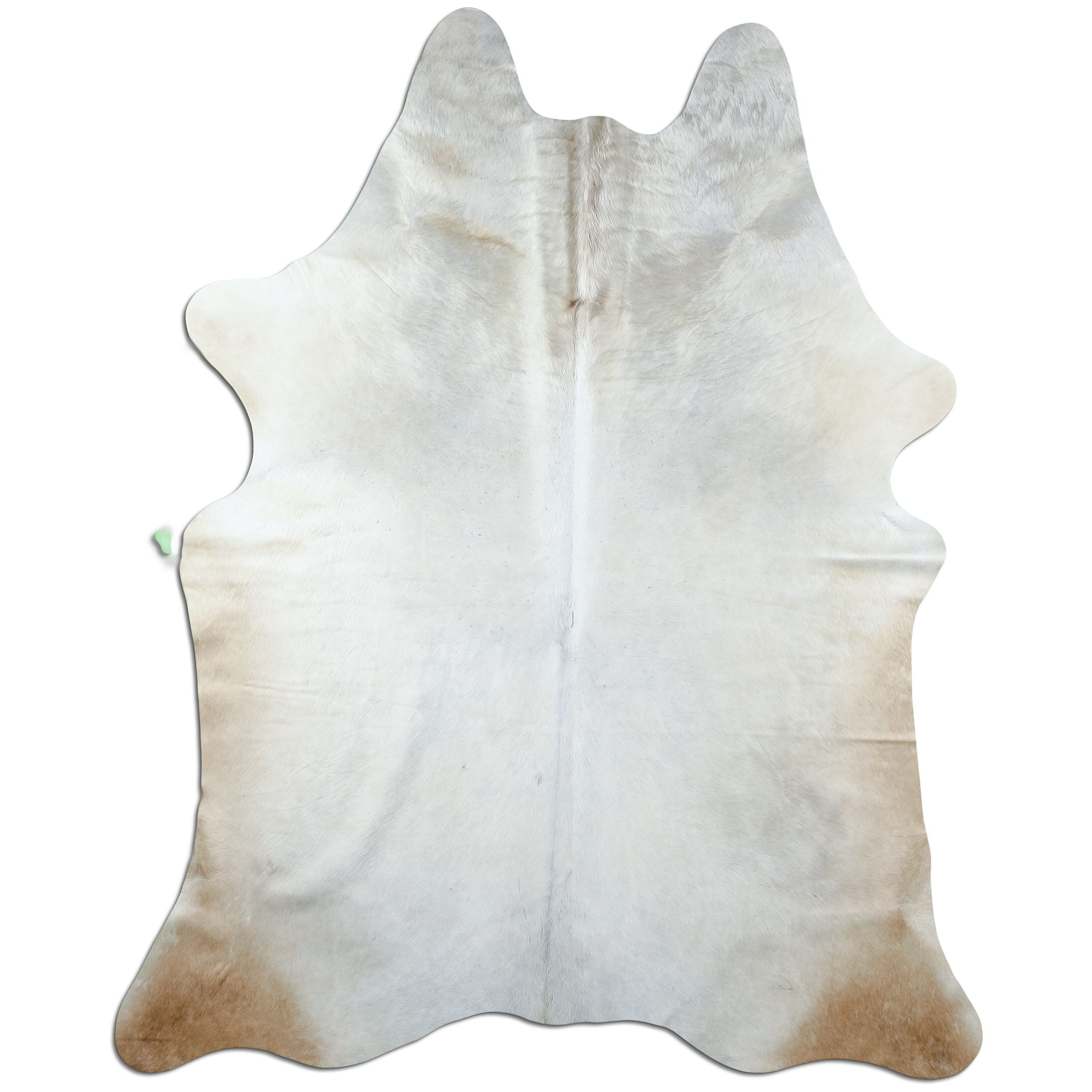 Livorio Fellteppich L205 x B170 cm - elfenbein creme, Kuhfell, Premium Kuhfell Teppich, Rinderfell, Echtfell, light champagne