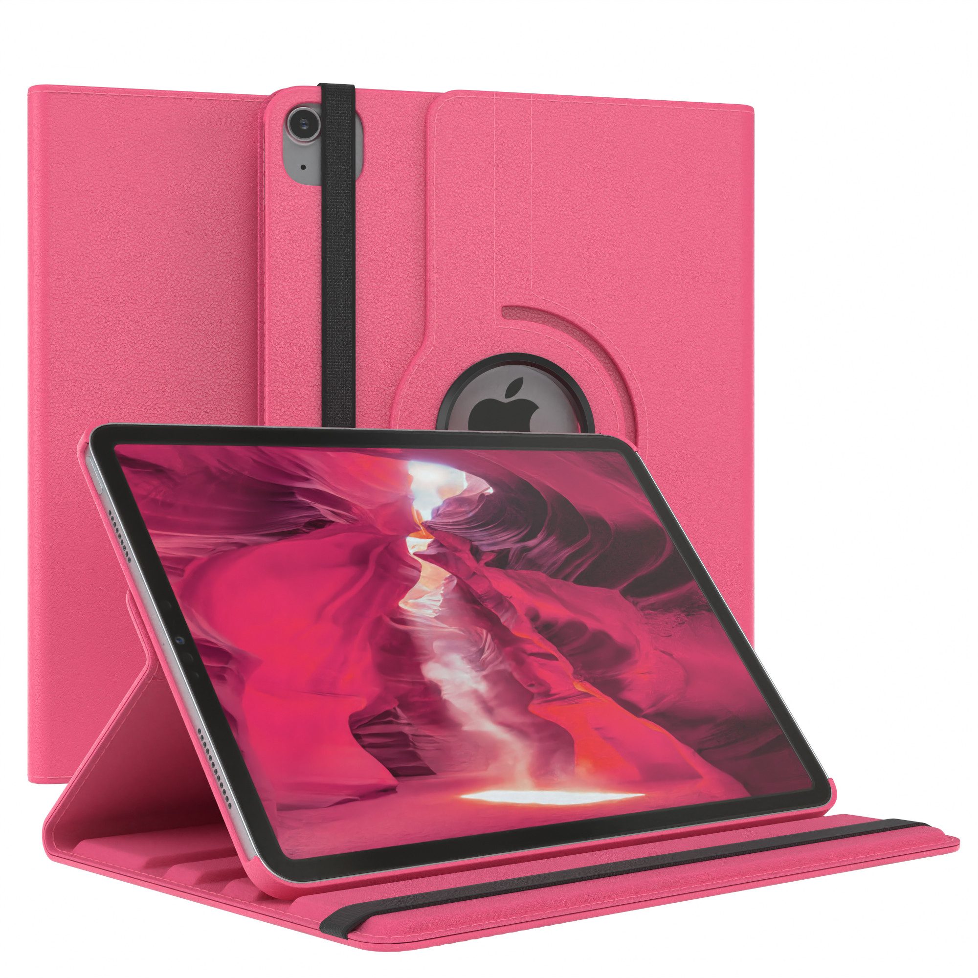 EAZY CASE Tablet-Hülle Rotation Case für iPad Air 4/Air 5 (2020/2022) 10,9 Zoll, Klapphülle zum Aufstellen Rundum Hülle Book Tablet Slim Klappcase Pink