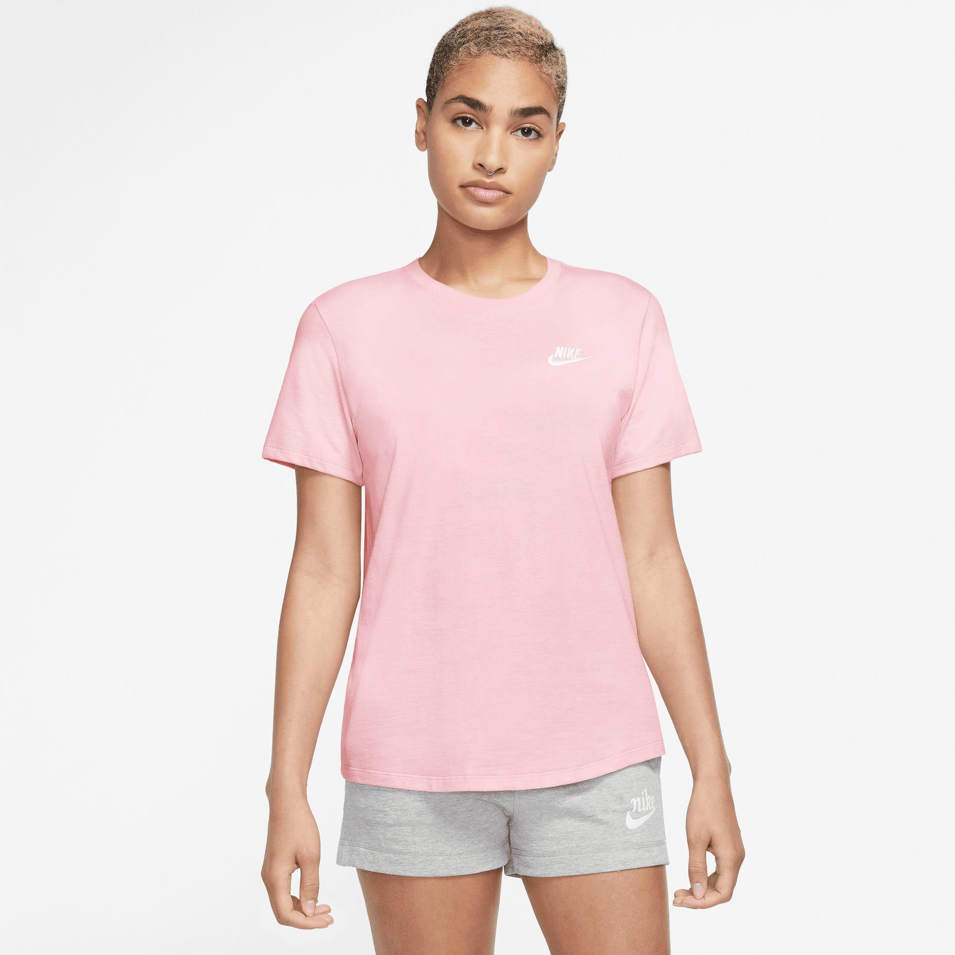 Nike PINK T-SHIRT CLUB T-Shirt Sportswear WOMEN'S ESSENTIALS SOFT MED