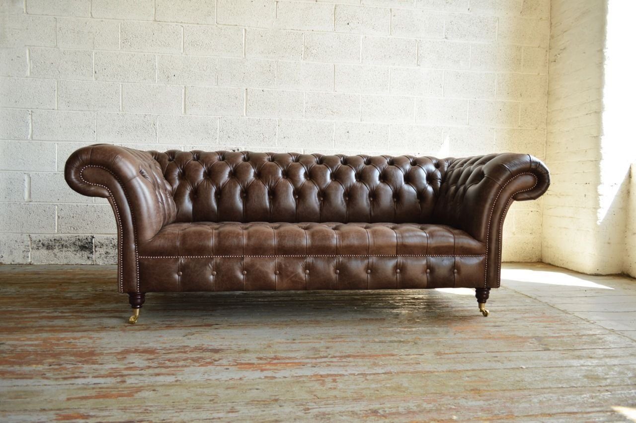 JVmoebel 3-Sitzer Chesterfield Sofa 3 100% Sofort SITZER Sofas Leder Designer Polster