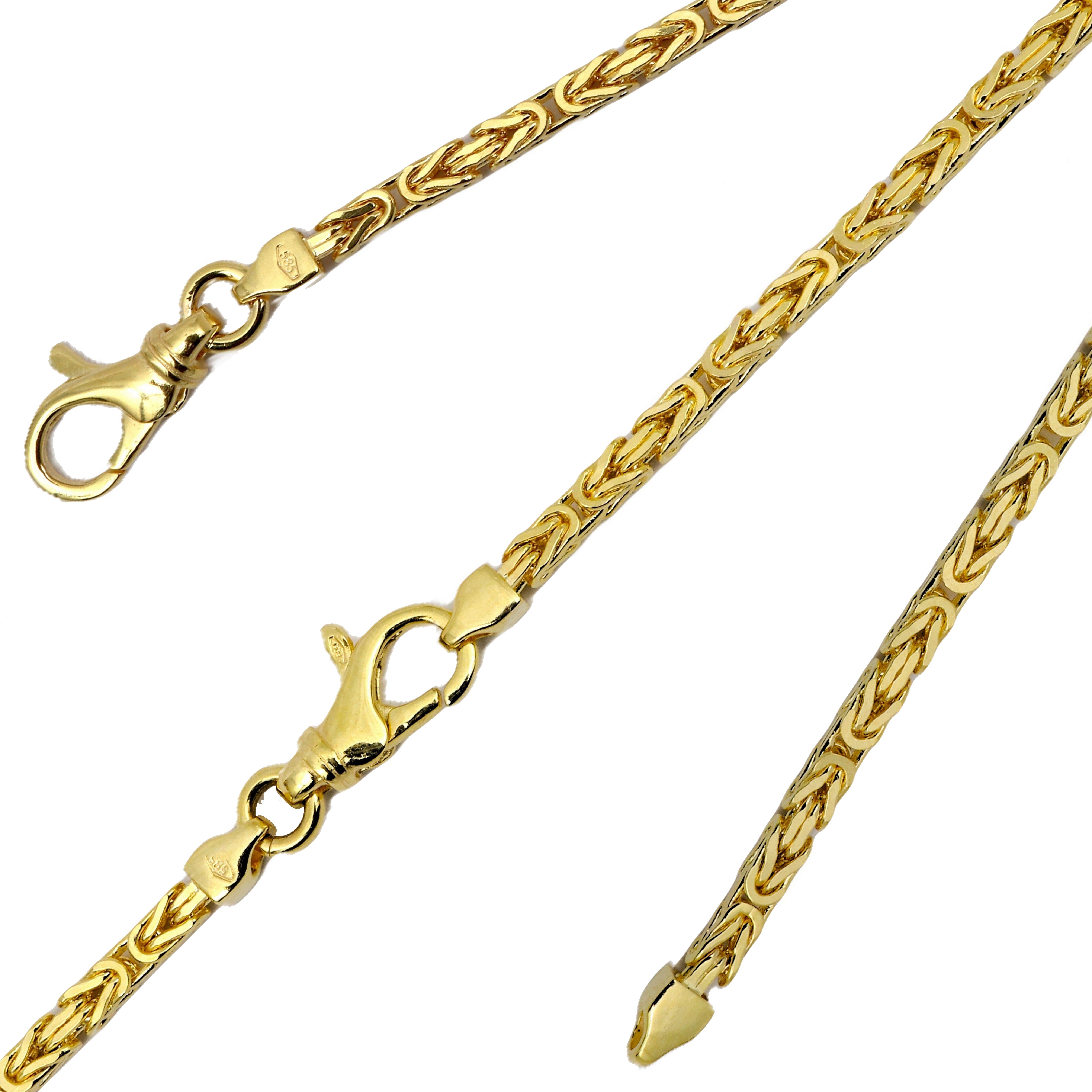 G & J Goldkette Königskette 585/14K Gold 2,5mm 45-70cm edles hochwertiges Collier (inkl. Schmucketui), Made in Germany