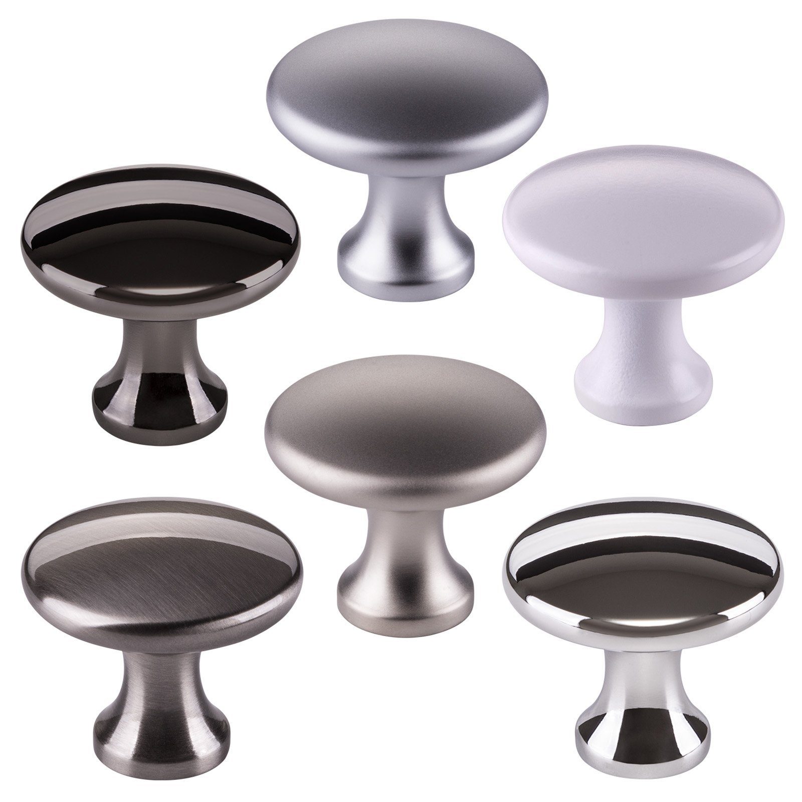 SO-TECH® Möbelknopf Schrankknopf DENISE Ø 29 mm Höhe 25 mm (1-St), Zinkdruckguss, Chrom poliert, inkl. Befestigungsschraube – Bild 3 von 5
