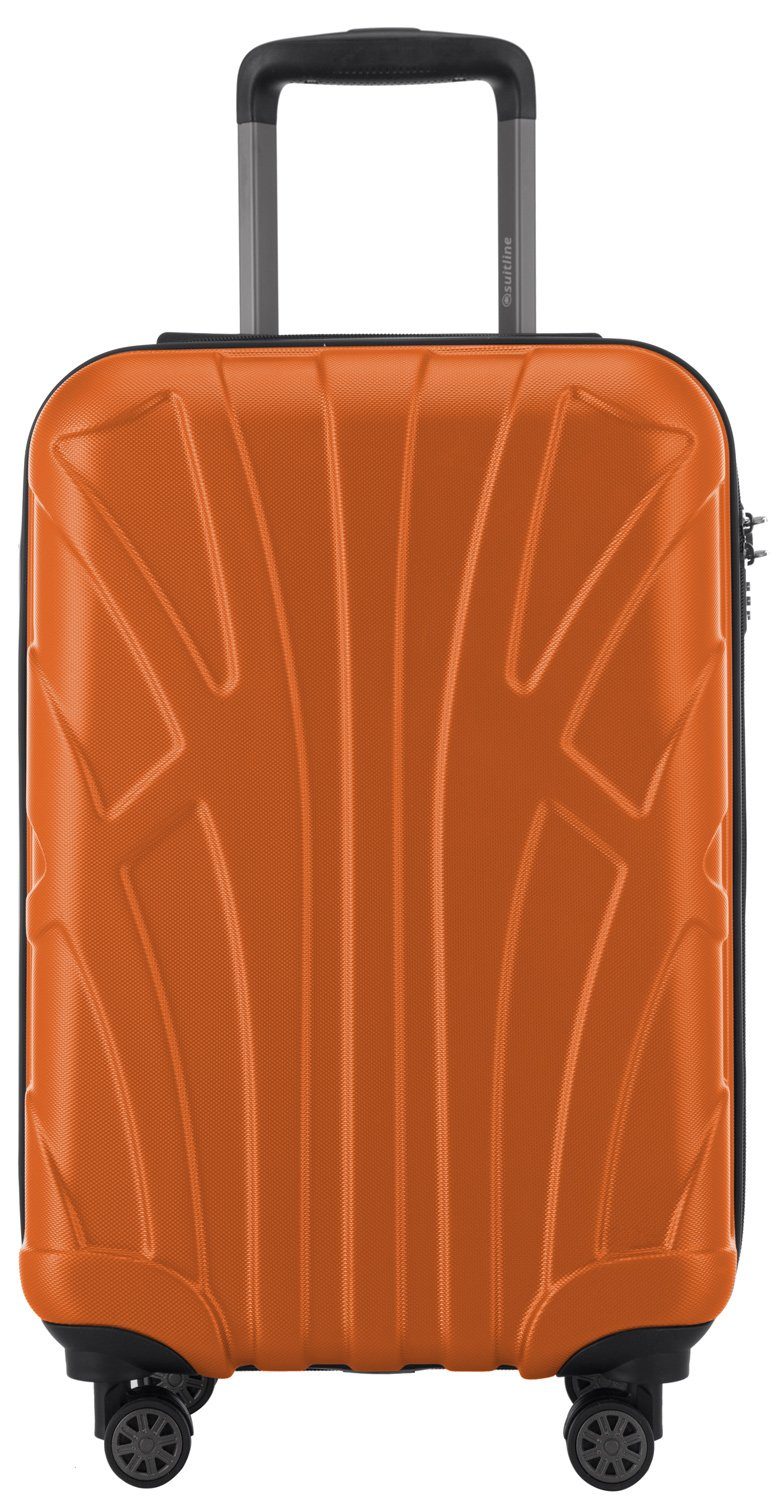 Suitline Handgepäckkoffer S1, Robust, Zahlenschloss, Leicht, L cm, TSA Rollen, 33 Packvolumen 55 4 Orange