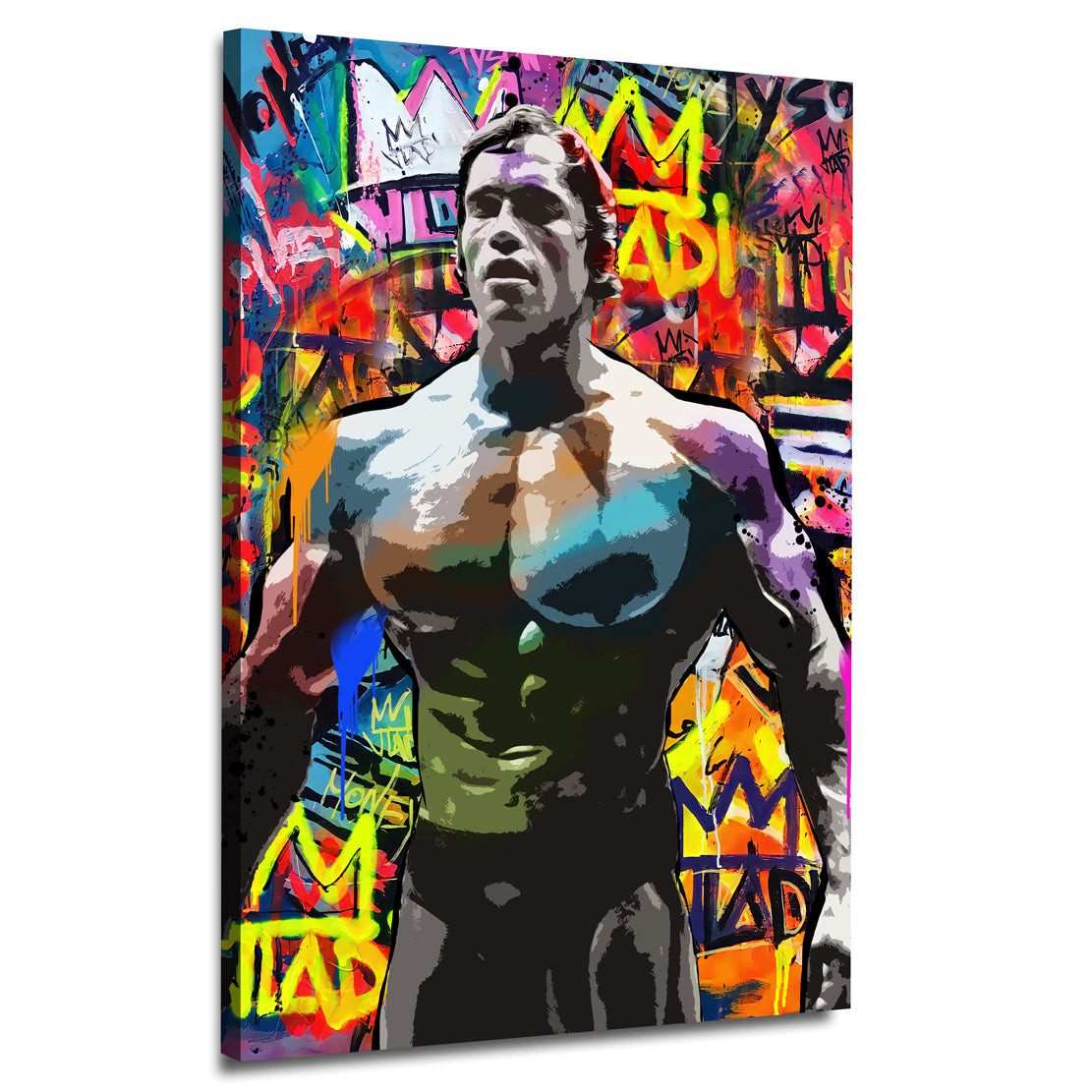 Artedinoi Leinwandbild Pop Art Bodybuilding Pop Art Fitness Leinwandbild Wandbild Ikone Kunst, Bodybuilder, Fitness