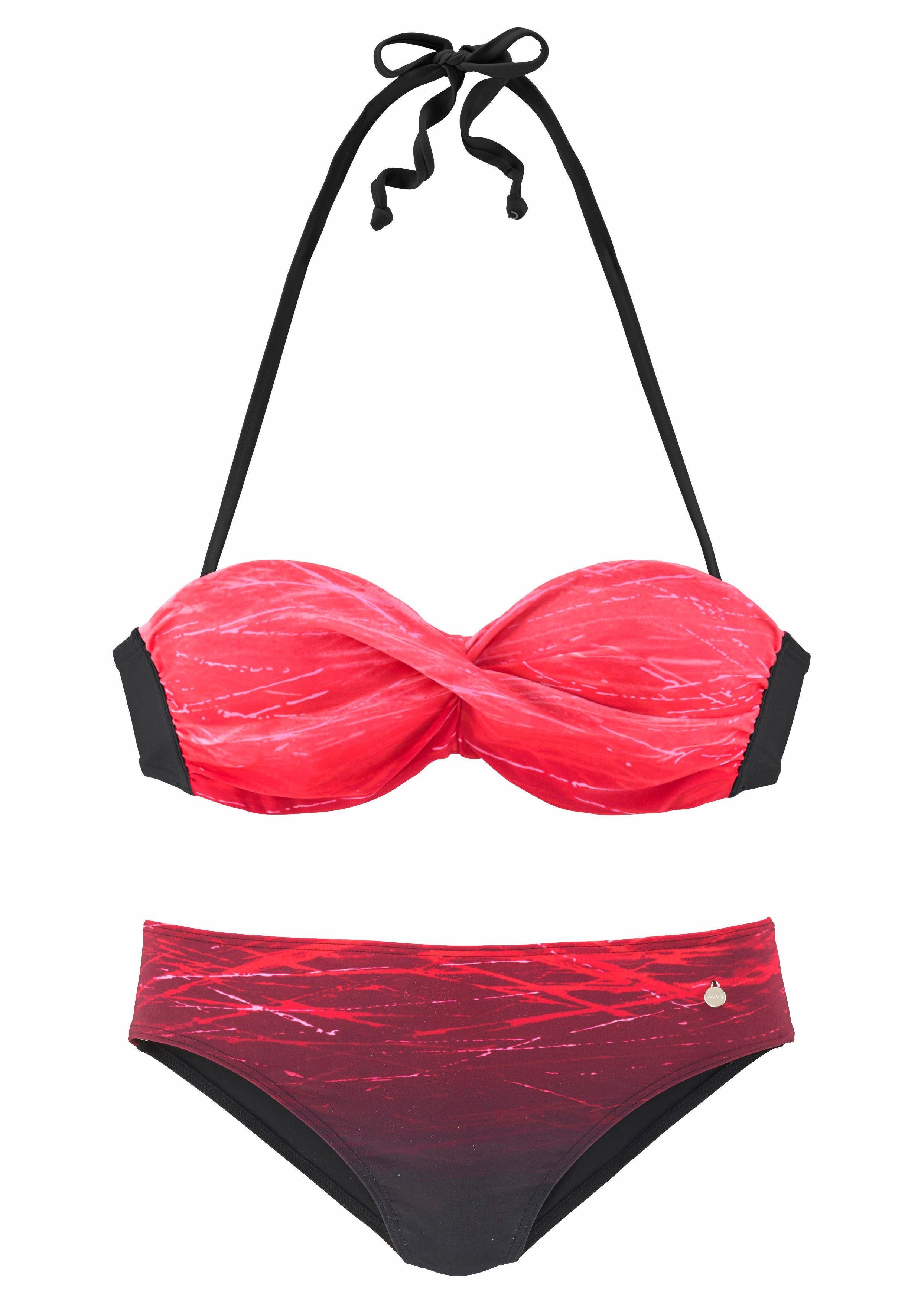 LASCANA Bügel-Bandeau-Bikini mit Farbverlauf in Batik-Optik günstig online kaufen
