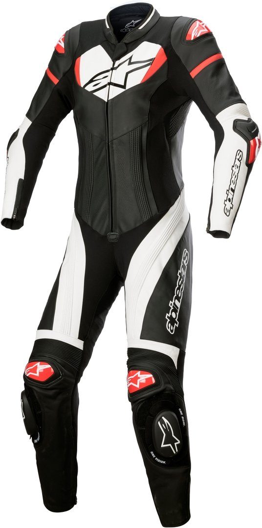 Damen Plus 1-Teiler Black/White/Red Motorradkombi Alpinestars GP Lederkombi Motorrad Stella