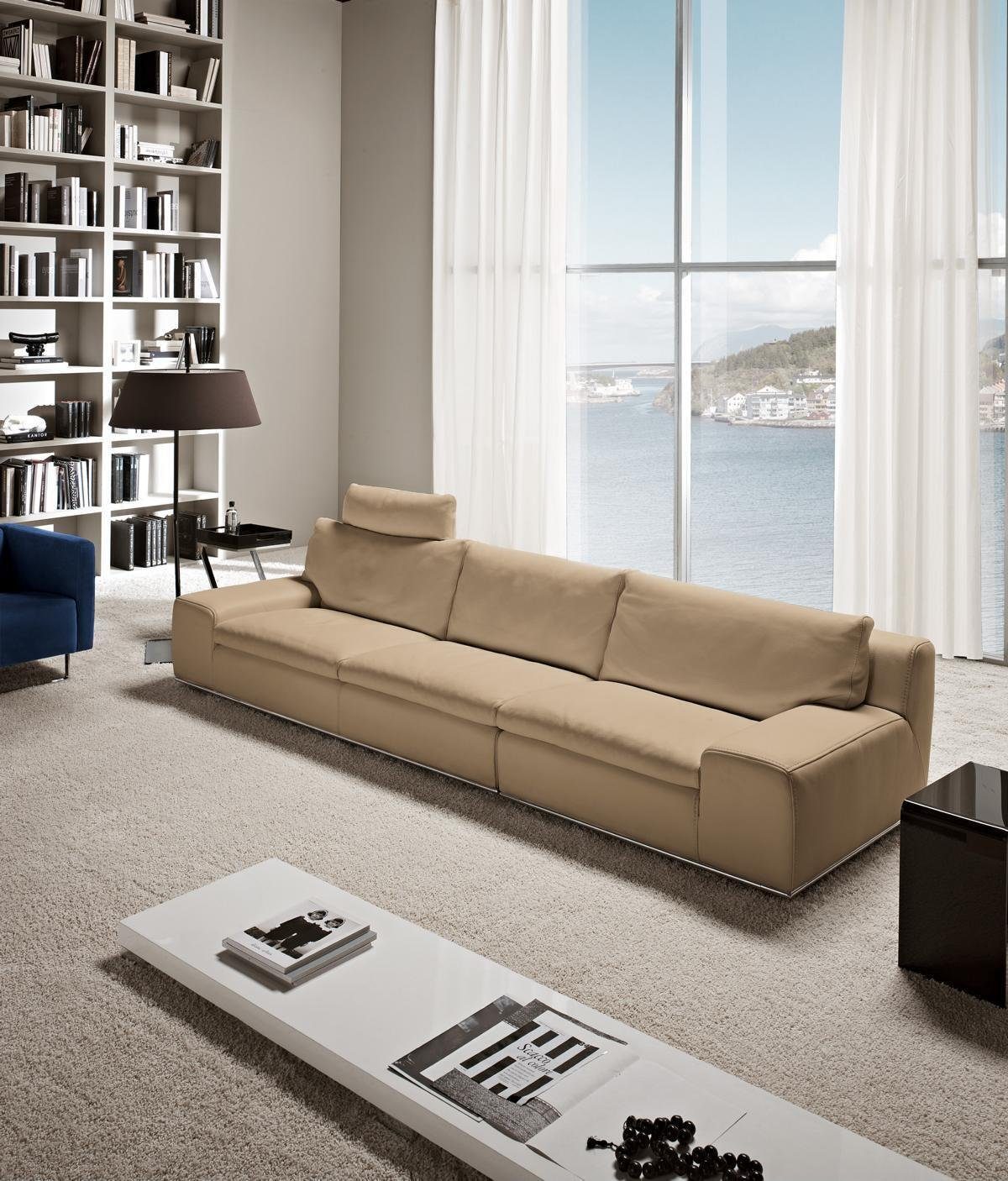 JVmoebel Sofa Sofa 4 Sitzer Sofas Viersitzer xxl Wohnzimmer Braun Big Design Couchen Couch