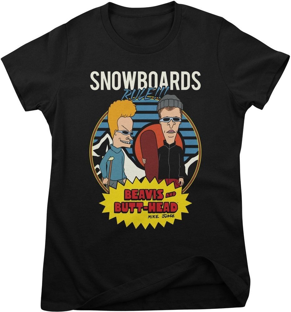 BEAVIS and BUTT-HEAD T-Shirt Snowboards Rule!!! Girly Tee