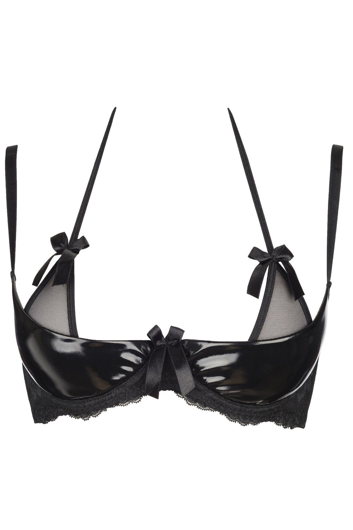 Axami Bügel-BH Glänzender Bügel-BH schwarz Lackoptik Halbschale Plus Size (einzeln, 1-tlg)