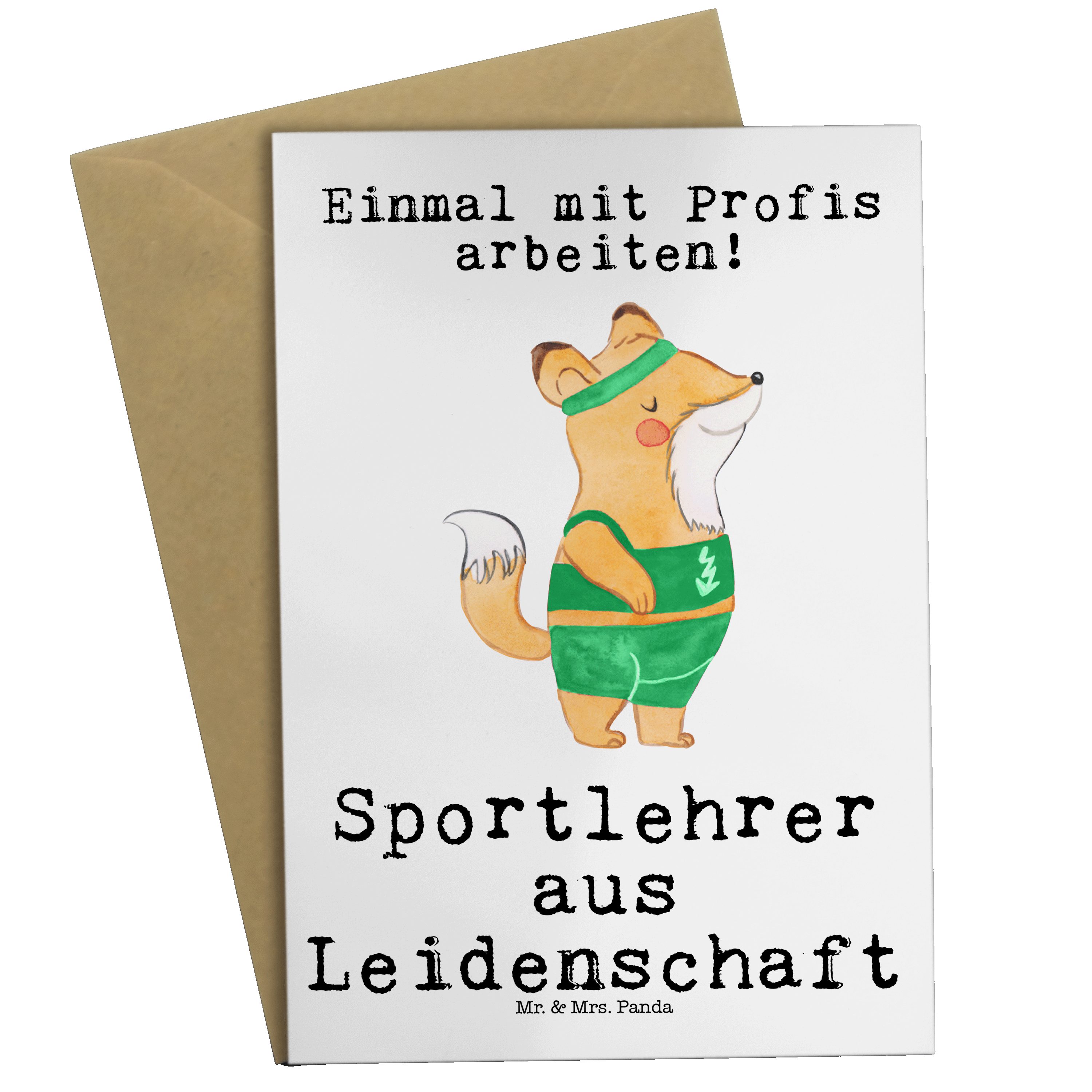 - Weiß Mrs. - Geschenk, Mitarbeiter, Glückwun Leidenschaft Panda Mr. Sportlehrer aus & Grußkarte