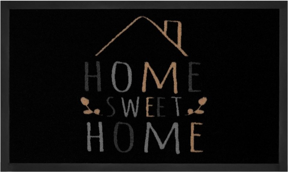 Fußmatte Sweet Home 2, HANSE Home, rechteckig, Höhe: 5 mm, mit Spruch,  Schrift Design, waschbar, Robust, Pflegeleicht, Rutschfest