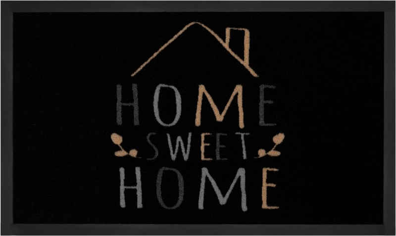 Fußmatte Sweet Home 2, HANSE Home, rechteckig, Höhe: 5 mm, mit Spruch, Schrift Design, waschbar, Robust, Pflegeleicht, Rutschfest