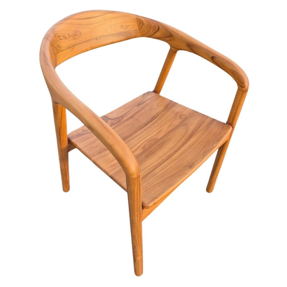LebensWohnArt Stuhl 2er Set NEAPEL Teakstuhl natural Design Esszimmer Stühle ergonomisch