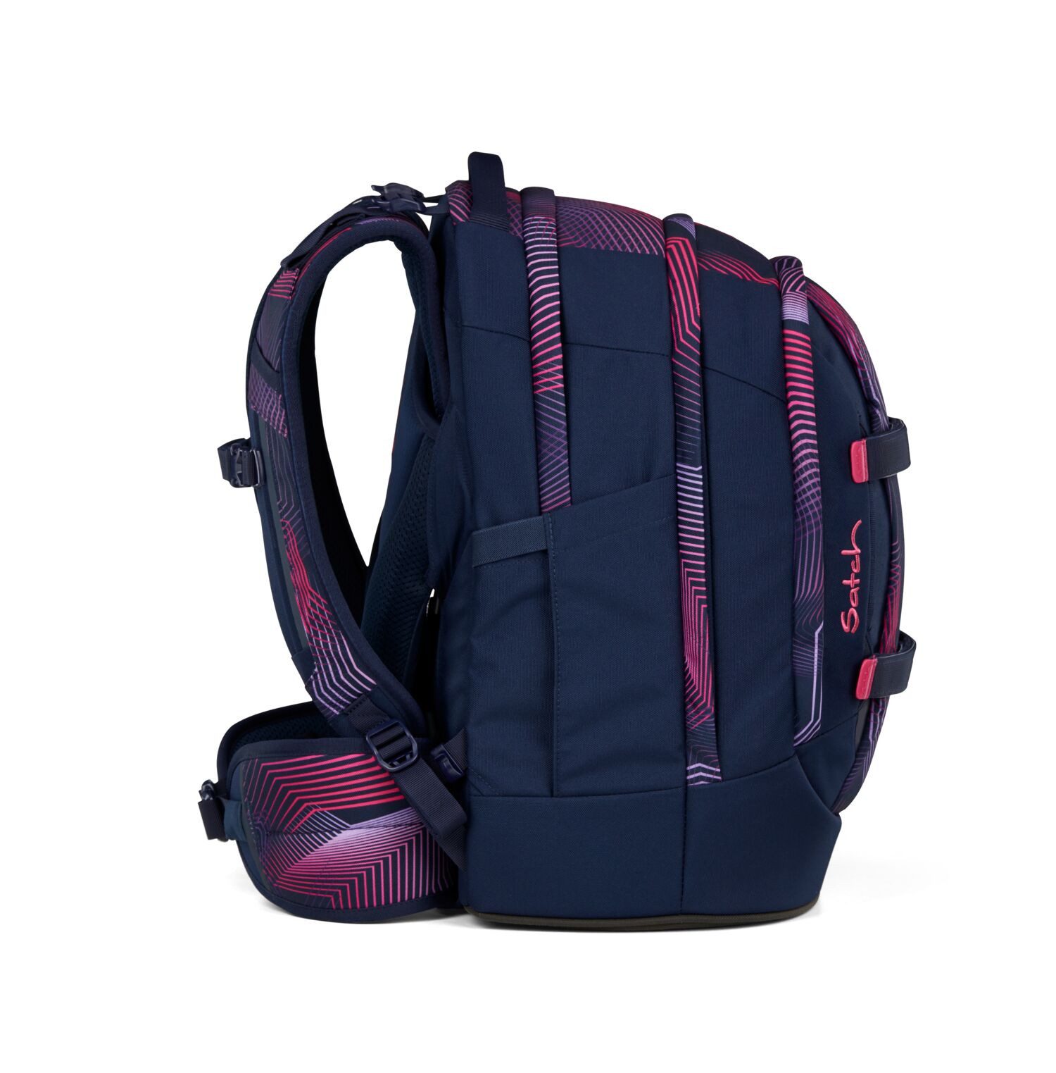 Satch Schulranzen Schulrucksack-Set PACK Seismic Pink 4-teilig (4-teilig), ergonomisch, Your-Size-System: auf Körpergröße anpassbar – Bild 4 von 5