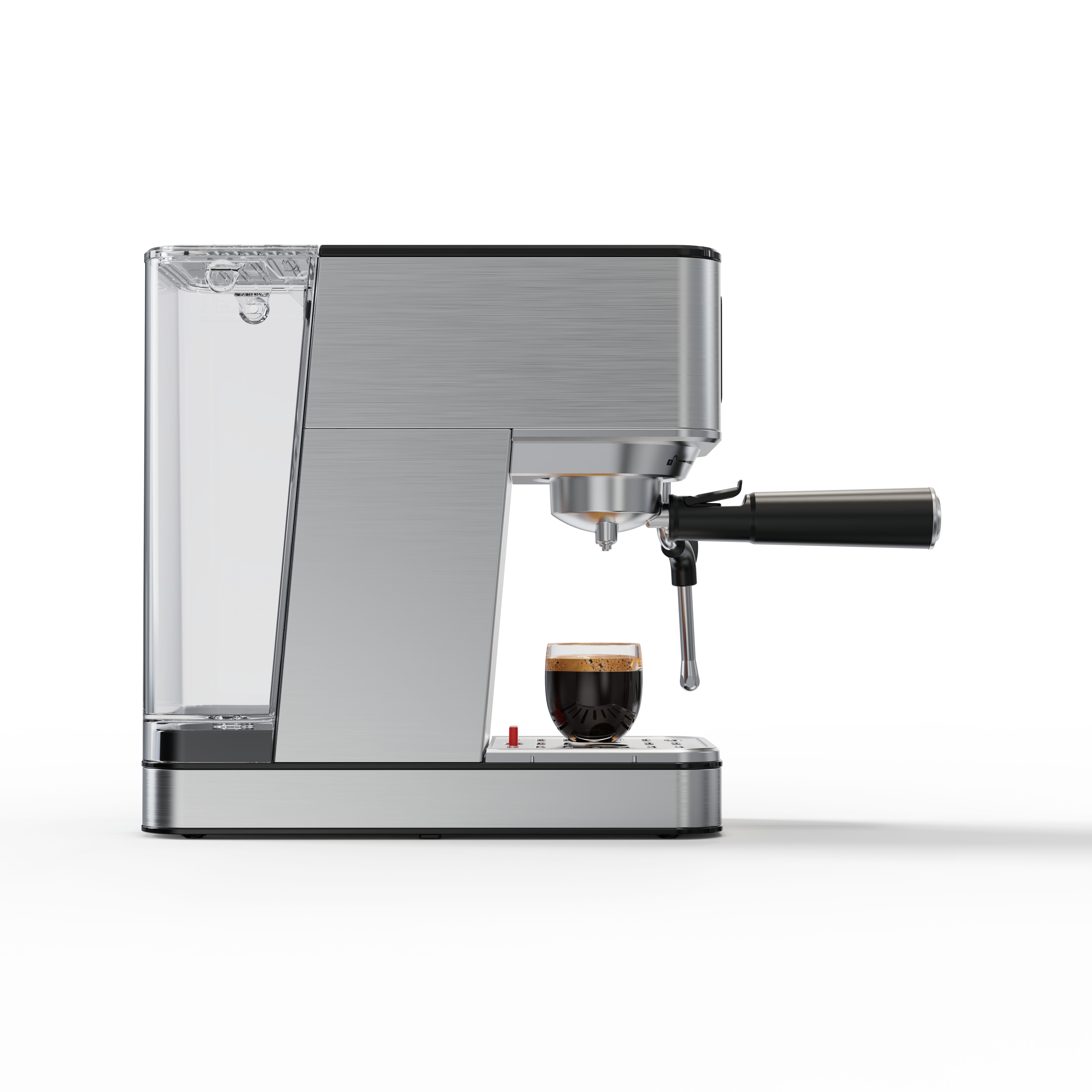 KeMar Kitchenware Espressomaschine KEM-117, Edelstahlsiebfilter, Touch Display, 20 Bar, 1,7 Liter Wassertank, schlankes Design