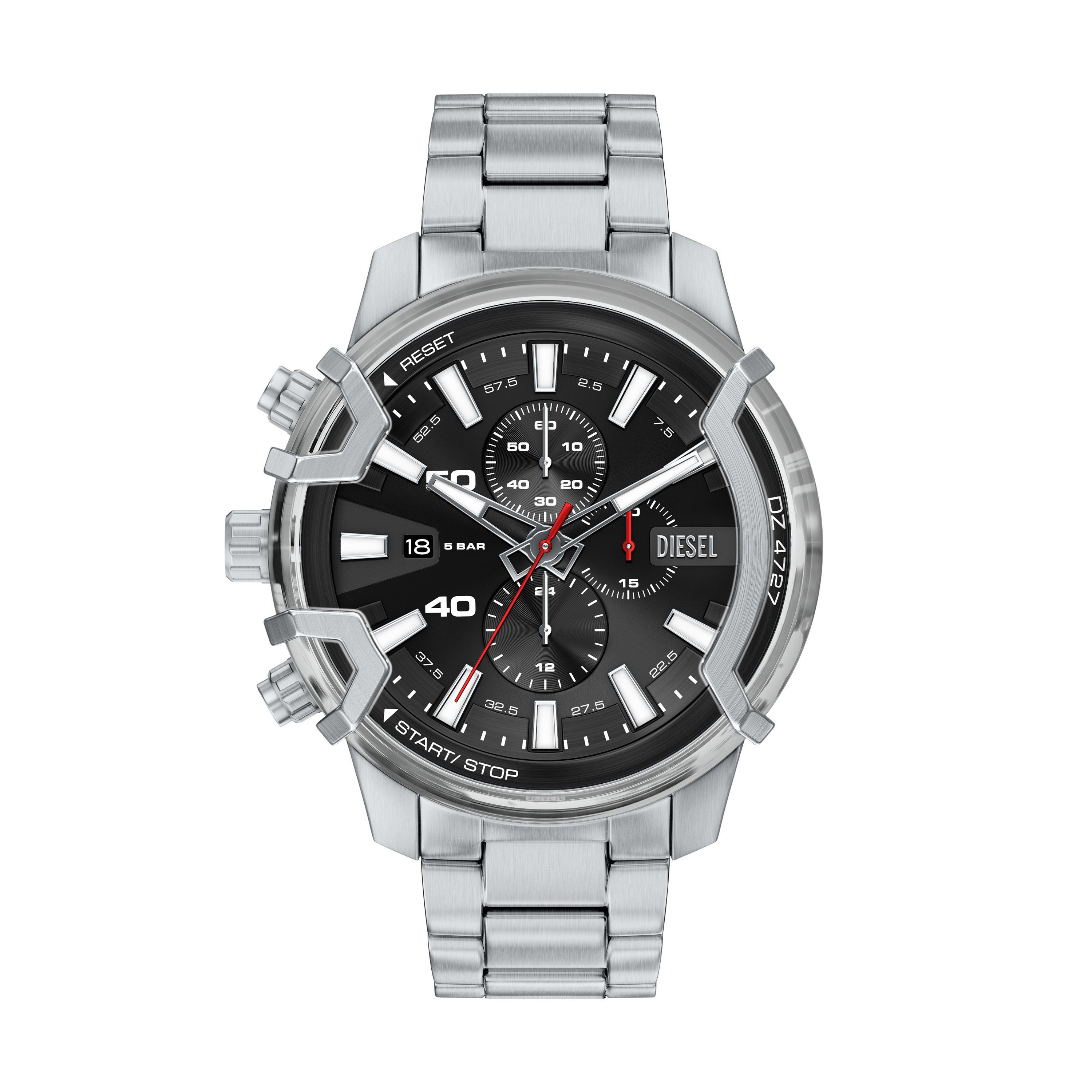 Diesel Chronograph Griffed DZ4727, Quarzuhr, Armbanduhr, Edelstahlarmband, analog, Tag, Stoppfunktion