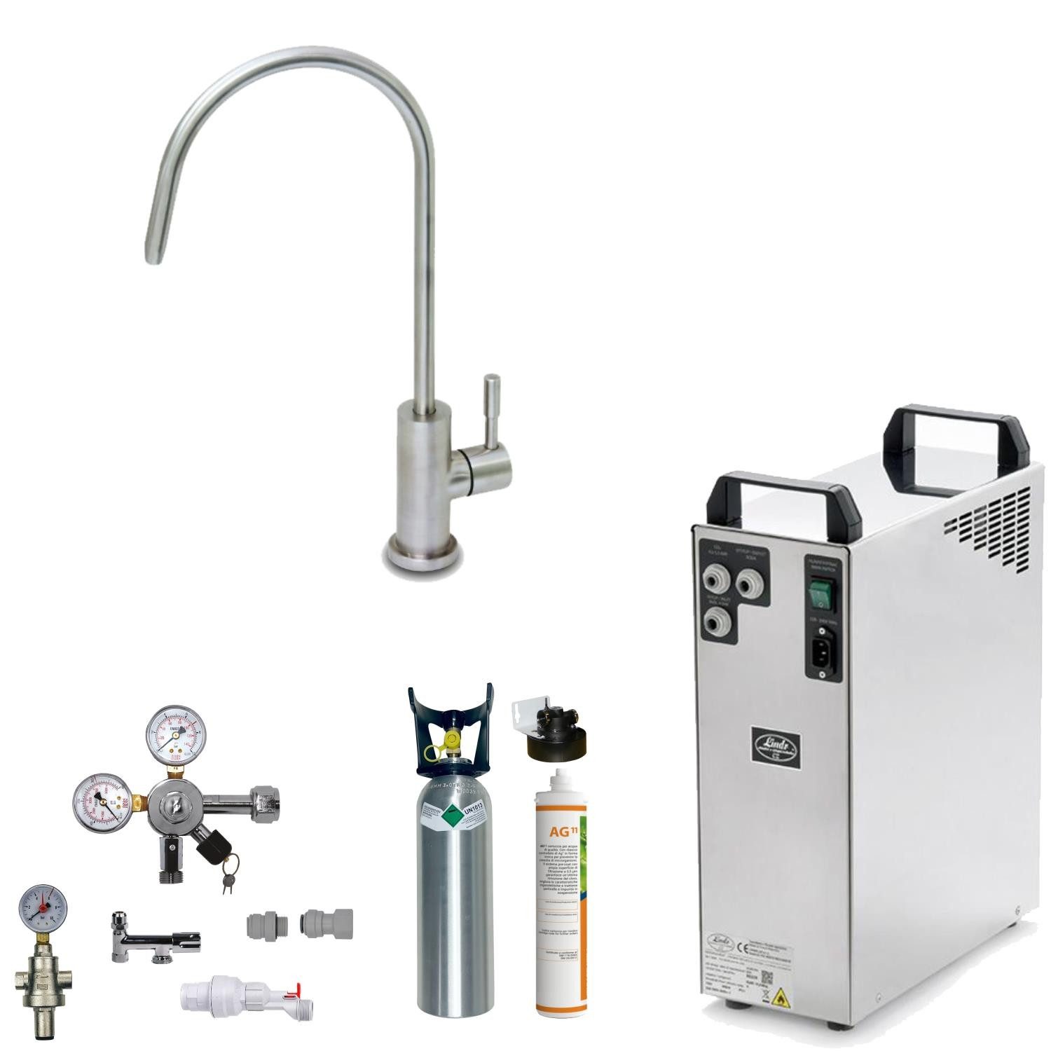 BieTal Wassersprudler BieTal® Tafelwasseranlage TWA-200 ohne Kühlung Komplettset, (65-tlg), Sprudelwasseranlage Trinkwasser Wasserspender