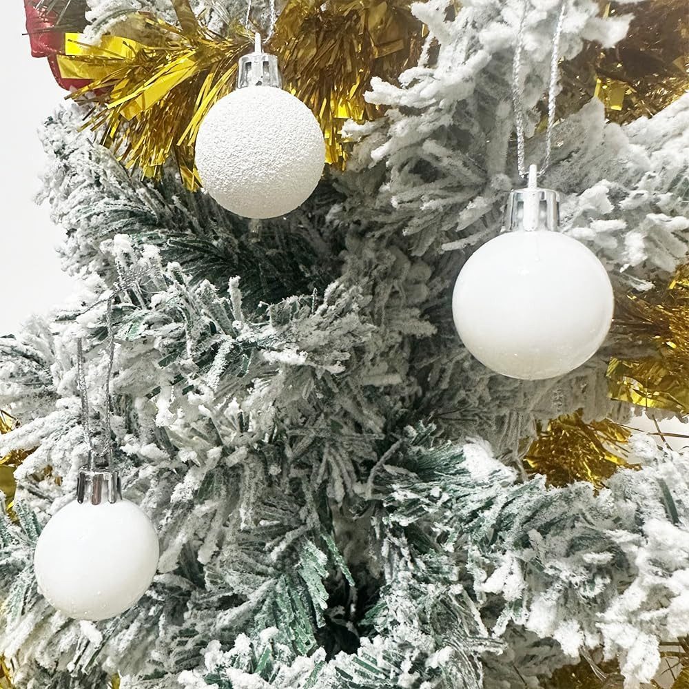 Coonoor Weihnachtsbaumkugel 24er Set Weihnachtskugeln,Christbaumschmuck Set mit Aufhängen, Christbaumkugeln Bunt, Mehrweg Weihnachtsdeko