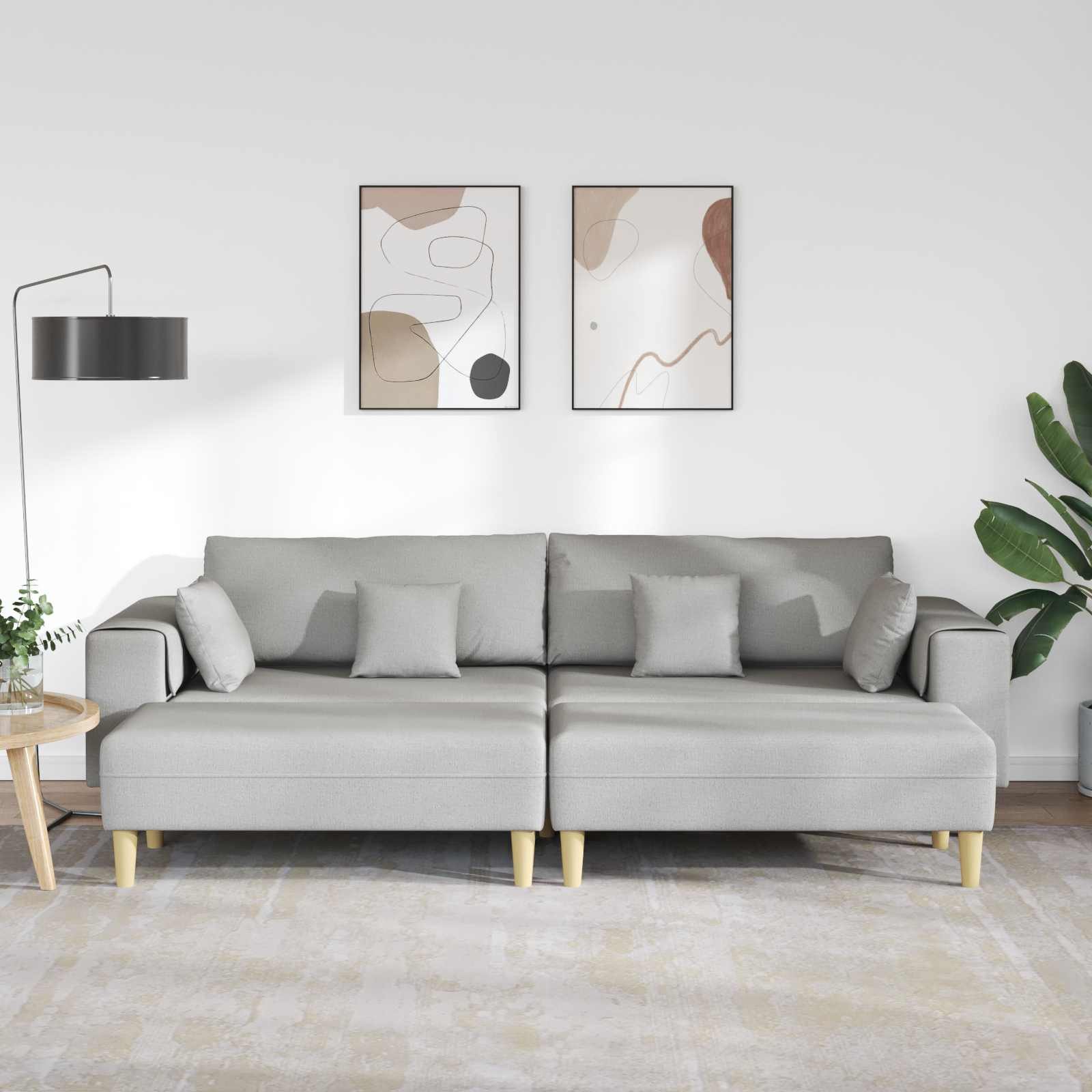 vidaXL Sofa Sofa 3 Stk. Wolkengrau Stoff, 3 Teile
