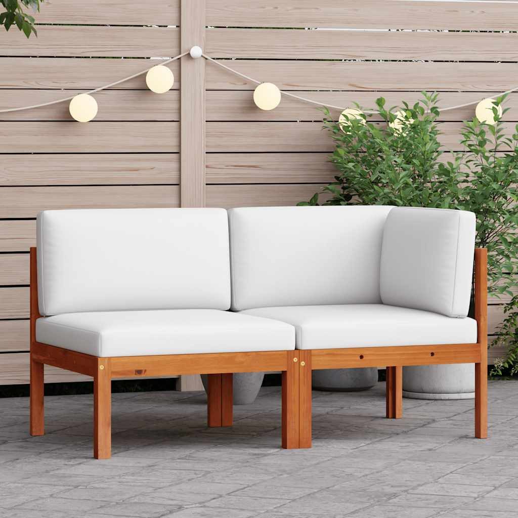 vidaXL Sofaelement 2-teiliges Garten-Lounge-Set mit Kissen Holz & Seil (1 St)