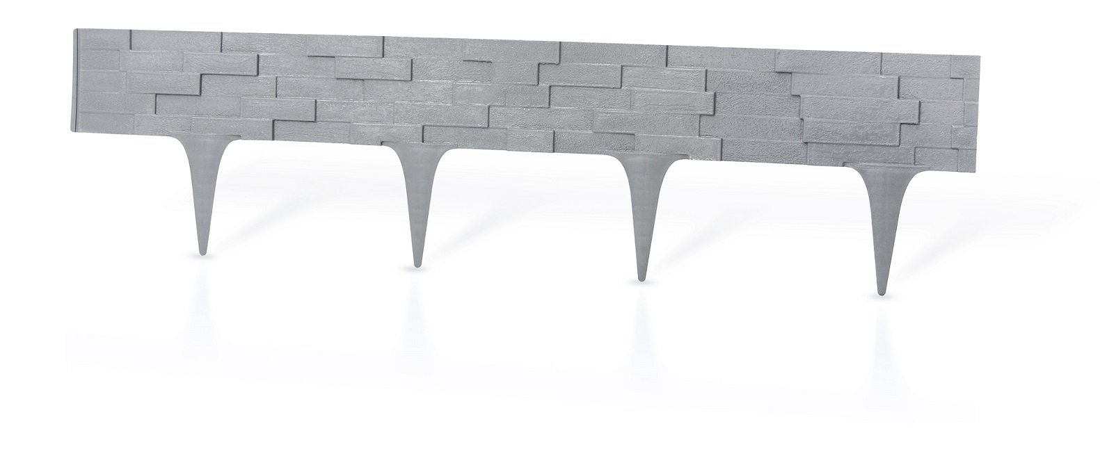 Lemodo Palisade biegbare Beetbegrenzung aus Kunststoff, LxH: 78x9.5 cm, Minizaun, erweiterbar, Kunststoff