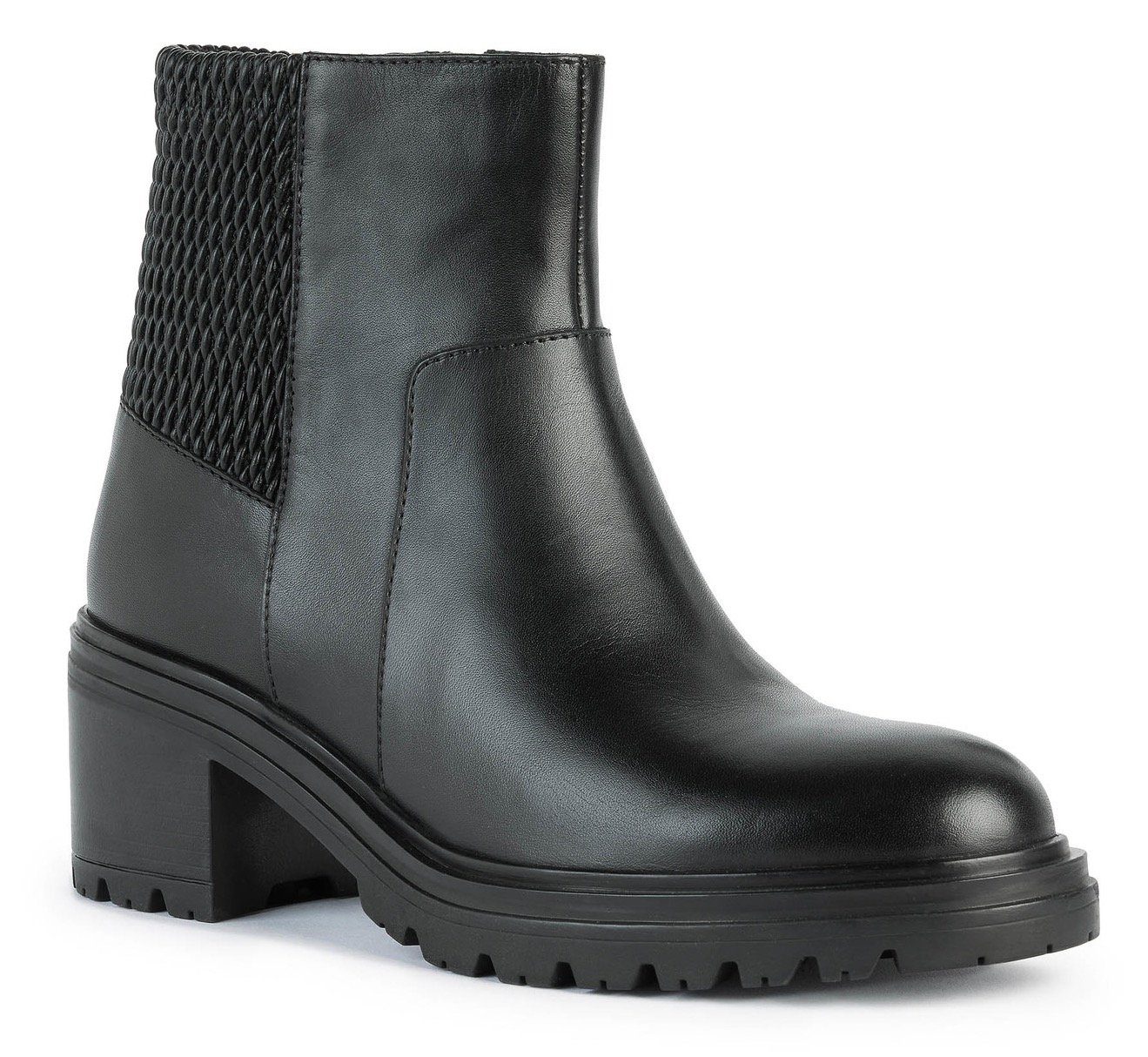 Geox D DAMIANA Stiefelette, Blockabsatz, Boots mit Stretcheinsatz